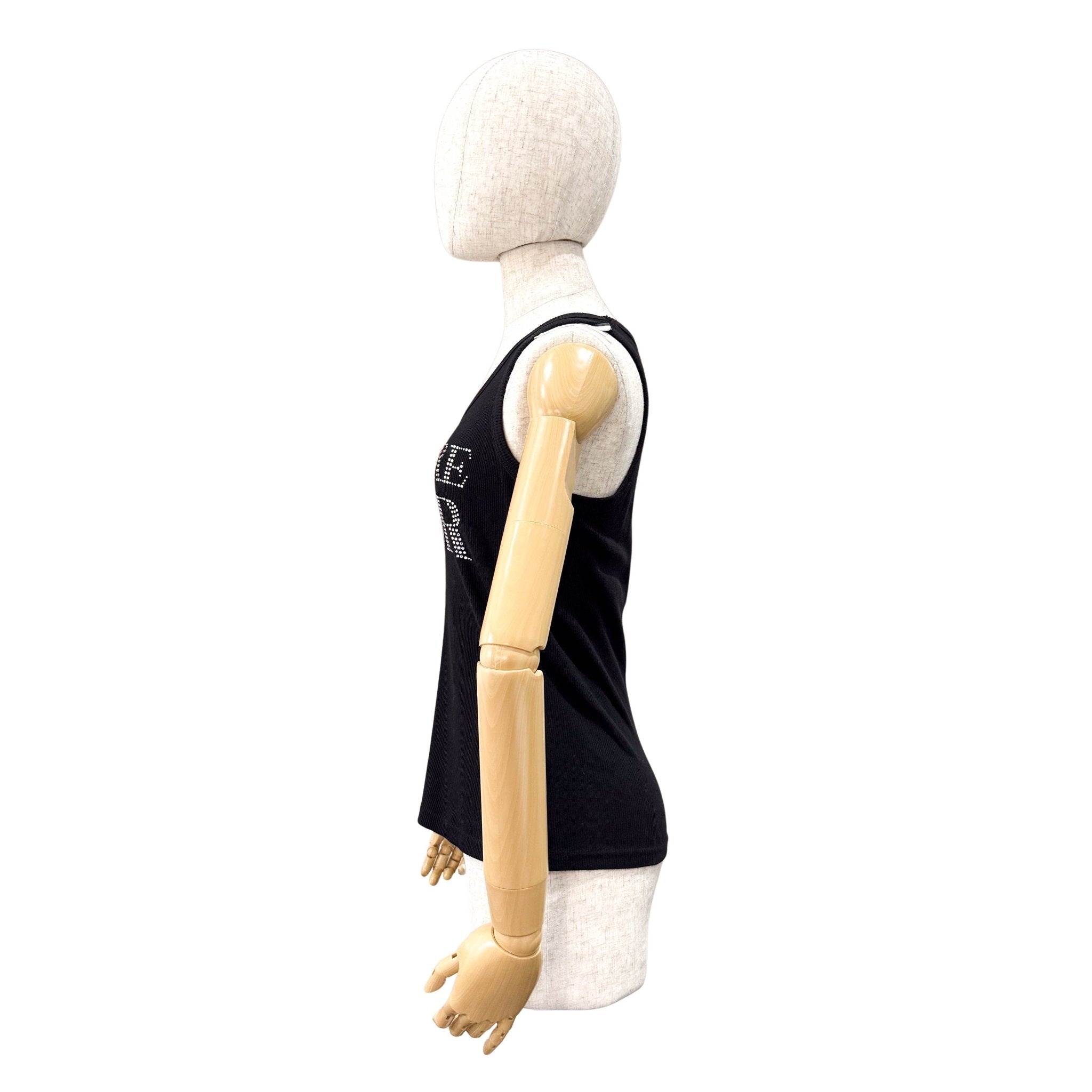 DIOR J'adore Dior Rhinestone Crystal Logo Black Tank Top, in , Sold by HIVE PRELOVED - Tops, ,