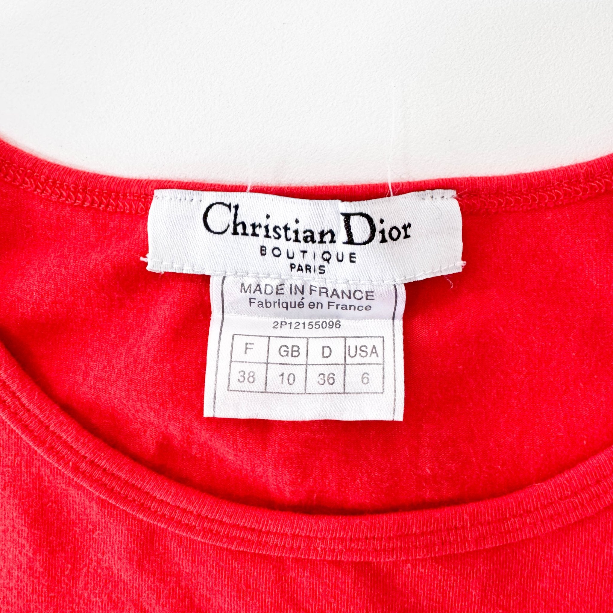 DIOR J'adore Dior Rhinestone Crystal Logo Red Top, in , Sold by HIVE PRELOVED - Tops, ,