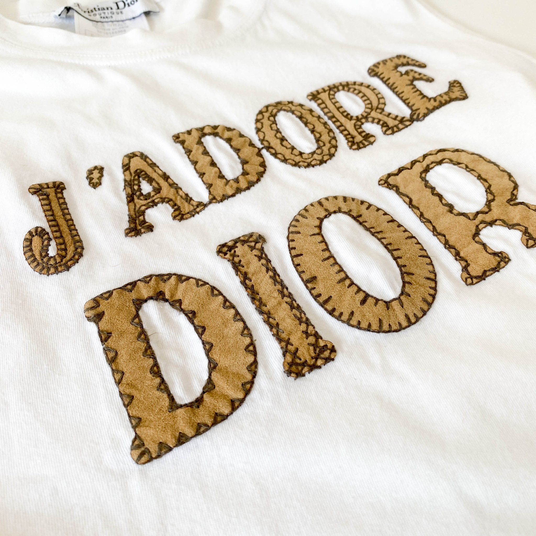 DIOR J'Adore Dior White Suede Embroided Patch TankTop, in , Sold by HIVE PRELOVED - Tops, ,