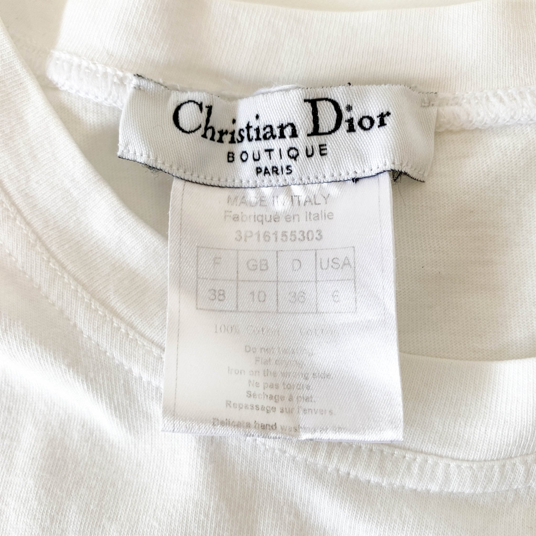 DIOR J'Adore Dior White Suede Embroided Patch TankTop, in , Sold by HIVE PRELOVED - Tops, ,