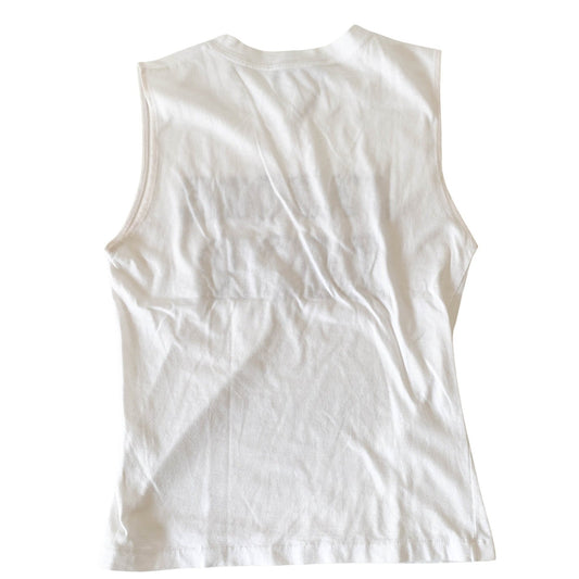 DIOR J'Adore Dior White Suede Embroided Patch TankTop, in , Sold by HIVE PRELOVED - Tops, ,