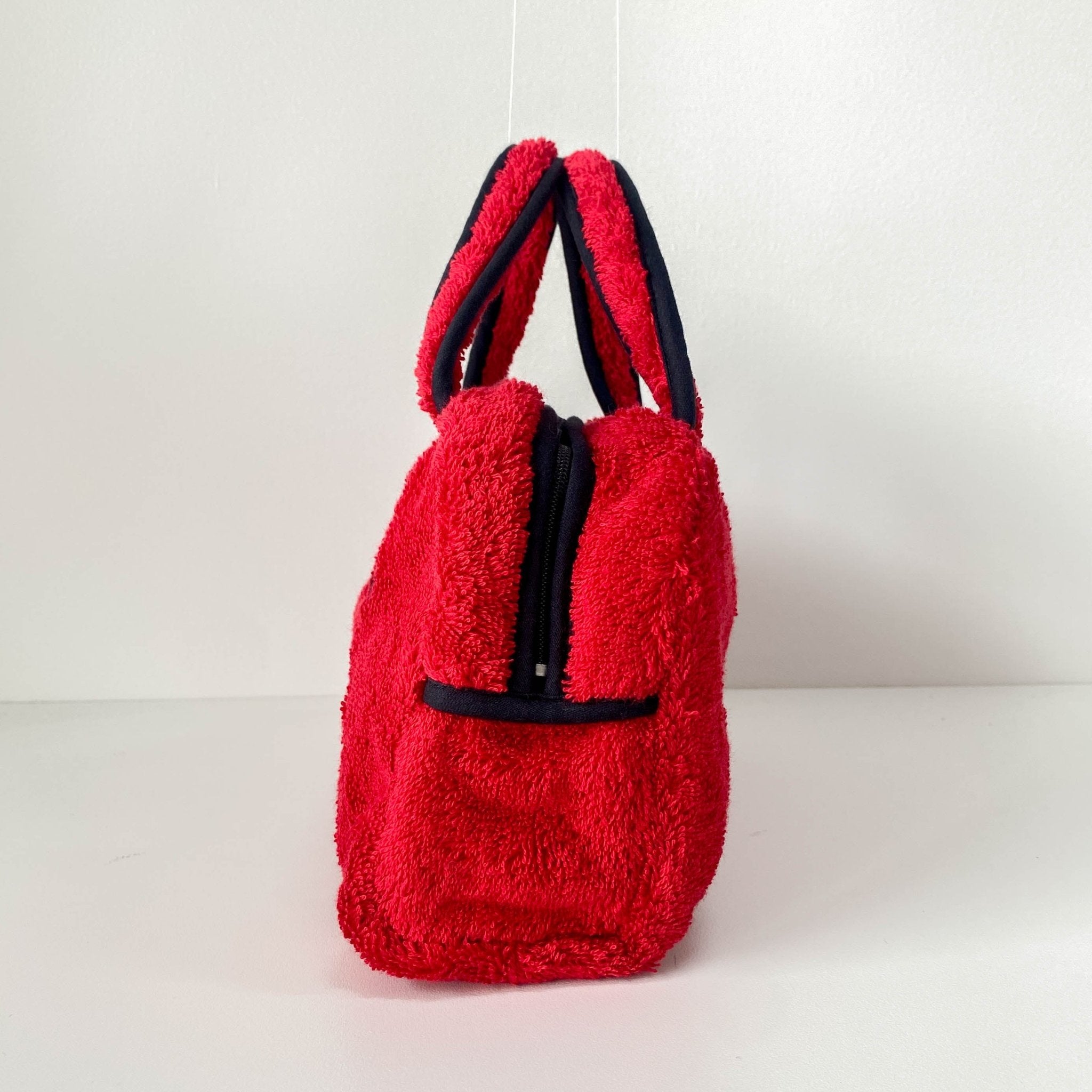 DIOR J'Adore Red & Black Terry Towel Cotton Mini Boston Bag, in , Sold by HIVE PRELOVED - Handle Bags, ,