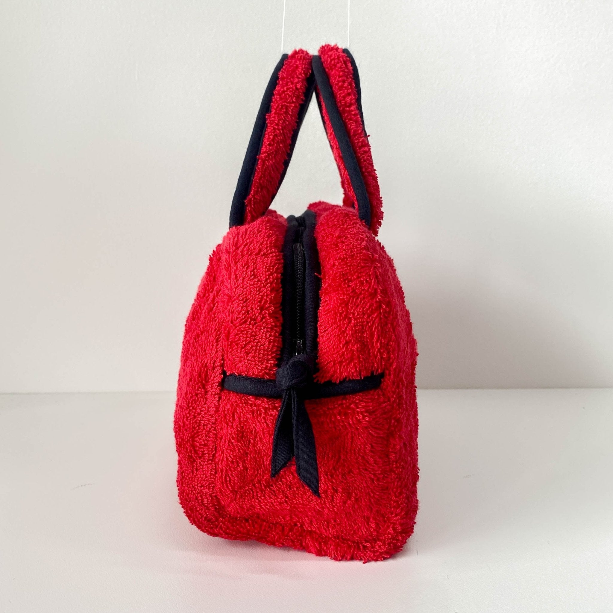 DIOR J'Adore Red & Black Terry Towel Cotton Mini Boston Bag, in , Sold by HIVE PRELOVED - Handle Bags, ,