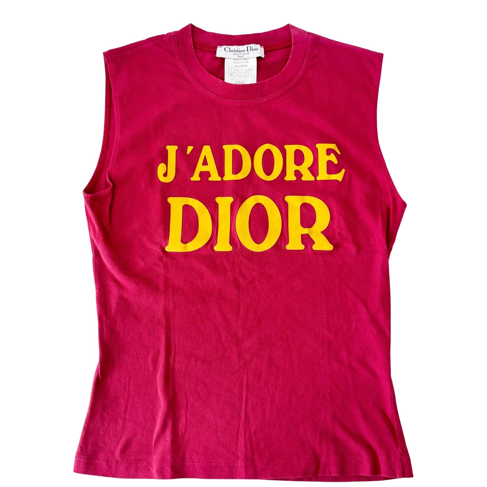 DIOR J'ADORE Sleeveless T-Shirt Size 6, in , Sold by HIVE PRELOVED - Tops, ,
