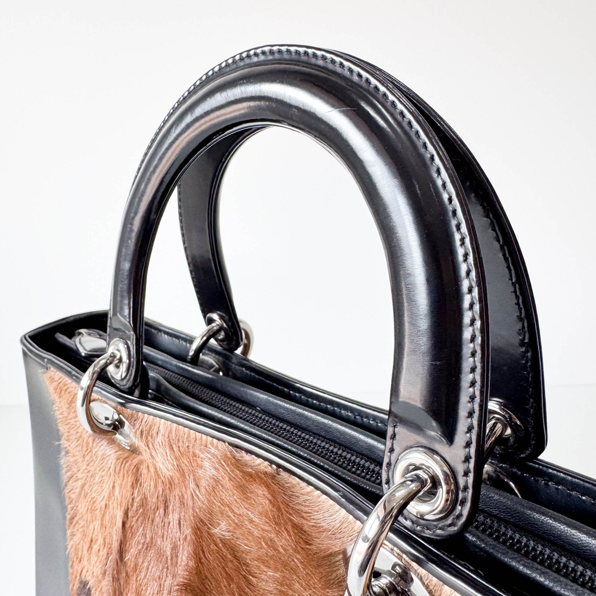 DIOR Lady Dior Brown Pony Hair Hand Bag, in , Sold by HIVE PRELOVED - Handle Bags, ,