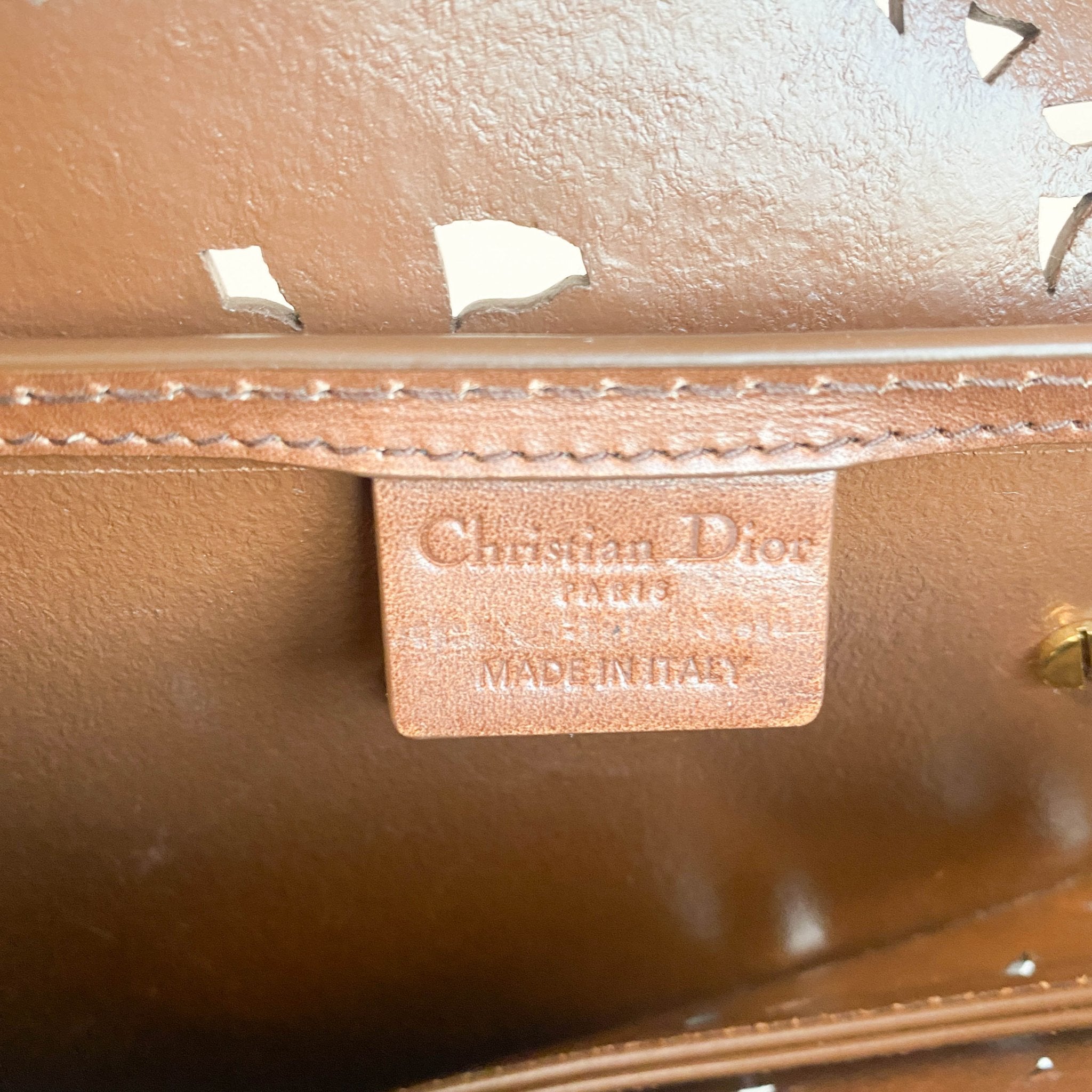 DIOR Laser Cut Floral Leather Saddle Bag Brown Shoulder Bag, in , Sold by HIVE PRELOVED - Shoulder Bags, ,