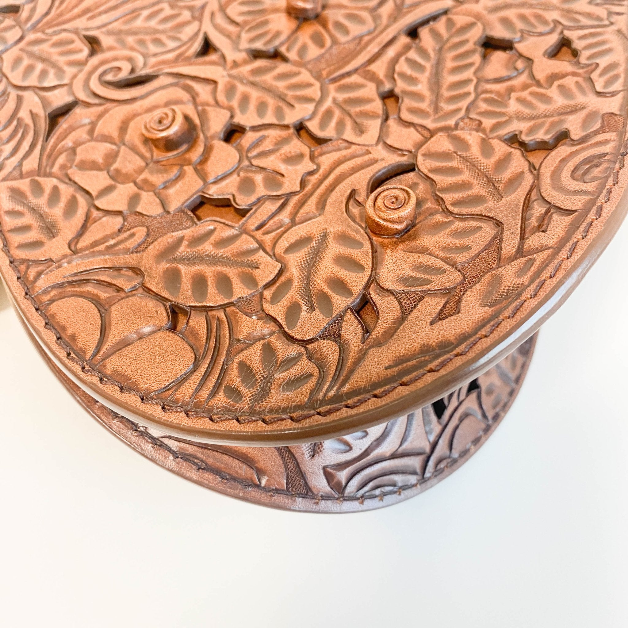 DIOR Laser Cut Floral Leather Saddle Bag Brown Shoulder Bag, in , Sold by HIVE PRELOVED - Shoulder Bags, ,