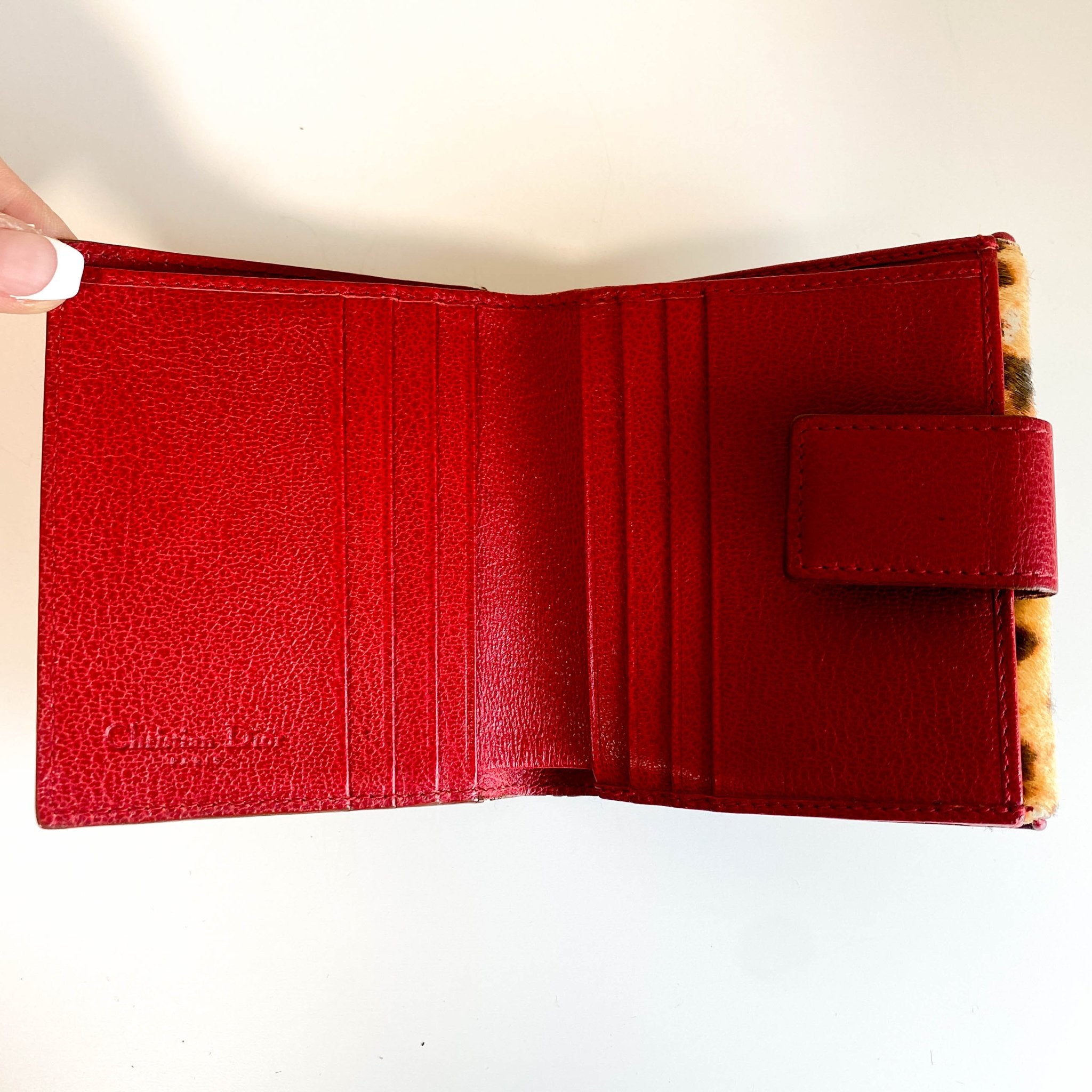 DIOR Leopard Print Pony Hair Diva Wallet, in , Sold by HIVE PRELOVED - Purses / Wallets, ,