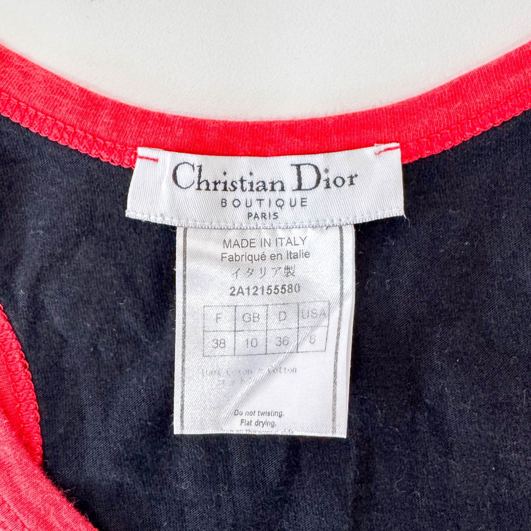 DIOR Limited Edition Cotton Tank Top T - Shairt Size 6, in , Sold by HIVE PRELOVED - Tops, ,