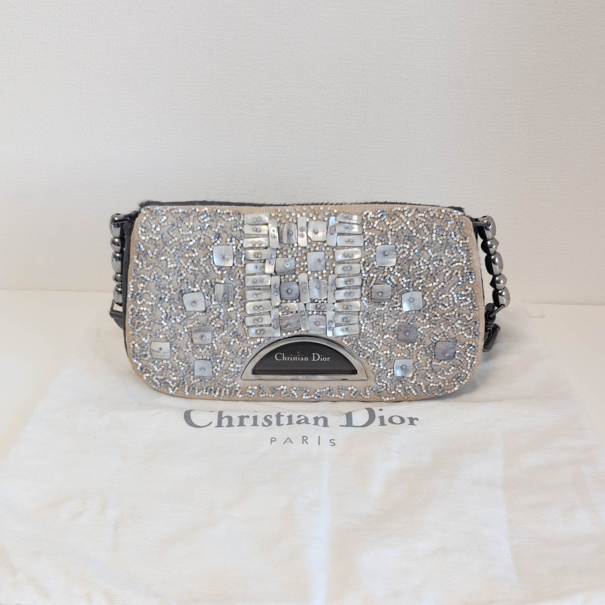 DIOR Malice Pearl Brown Pony Hair Beaded Shoulder Bag, in , Sold by HIVE PRELOVED - Shoulder Bags, ,