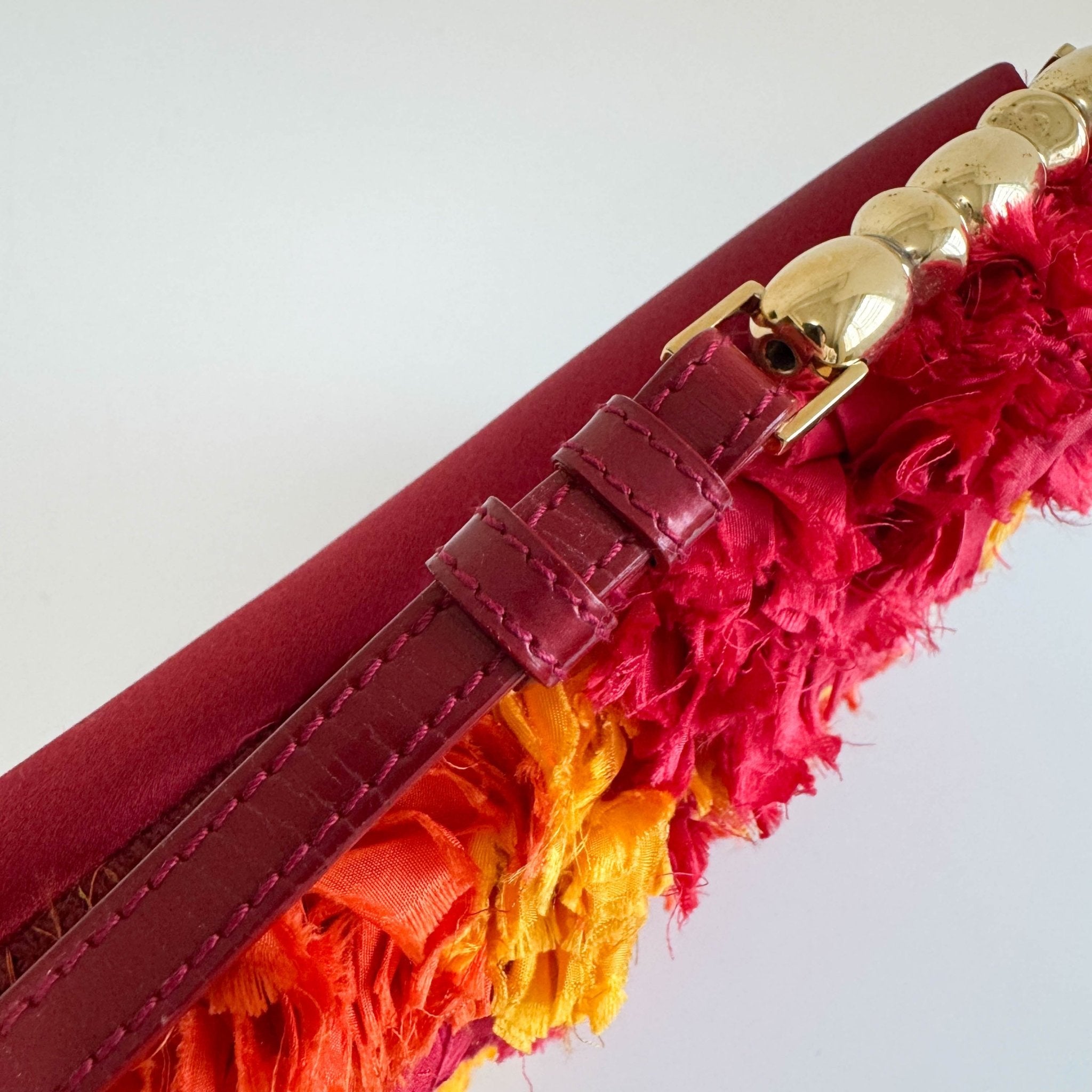 DIOR Malice Pearl Chain Silk Burgundy Multicolor Shoulder Bag, in , Sold by HIVE PRELOVED - Shoulder Bags, ,