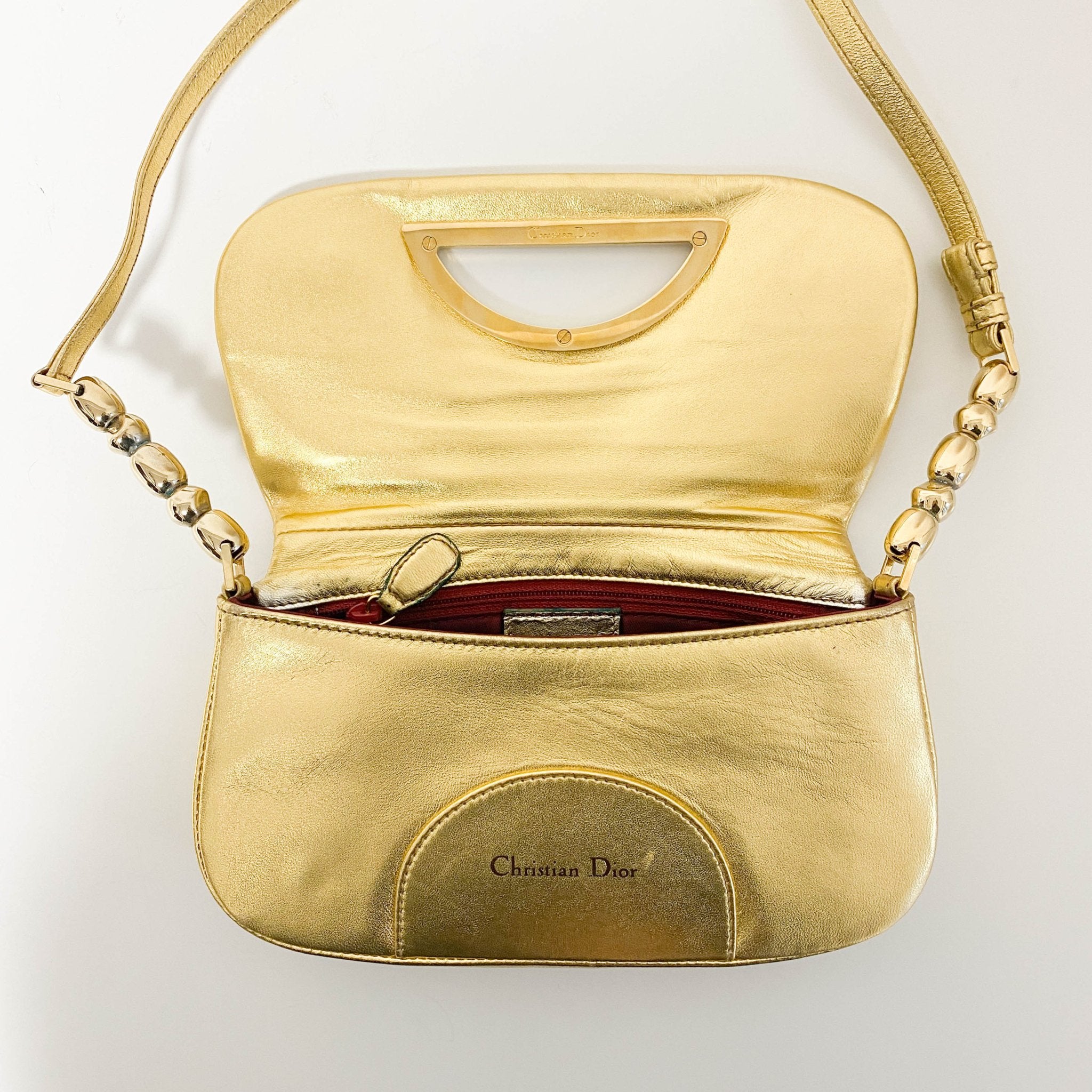 DIOR Malice Pearl Gold Leather Shoulder Bag, in , Sold by HIVE PRELOVED - Handle Bags, ,