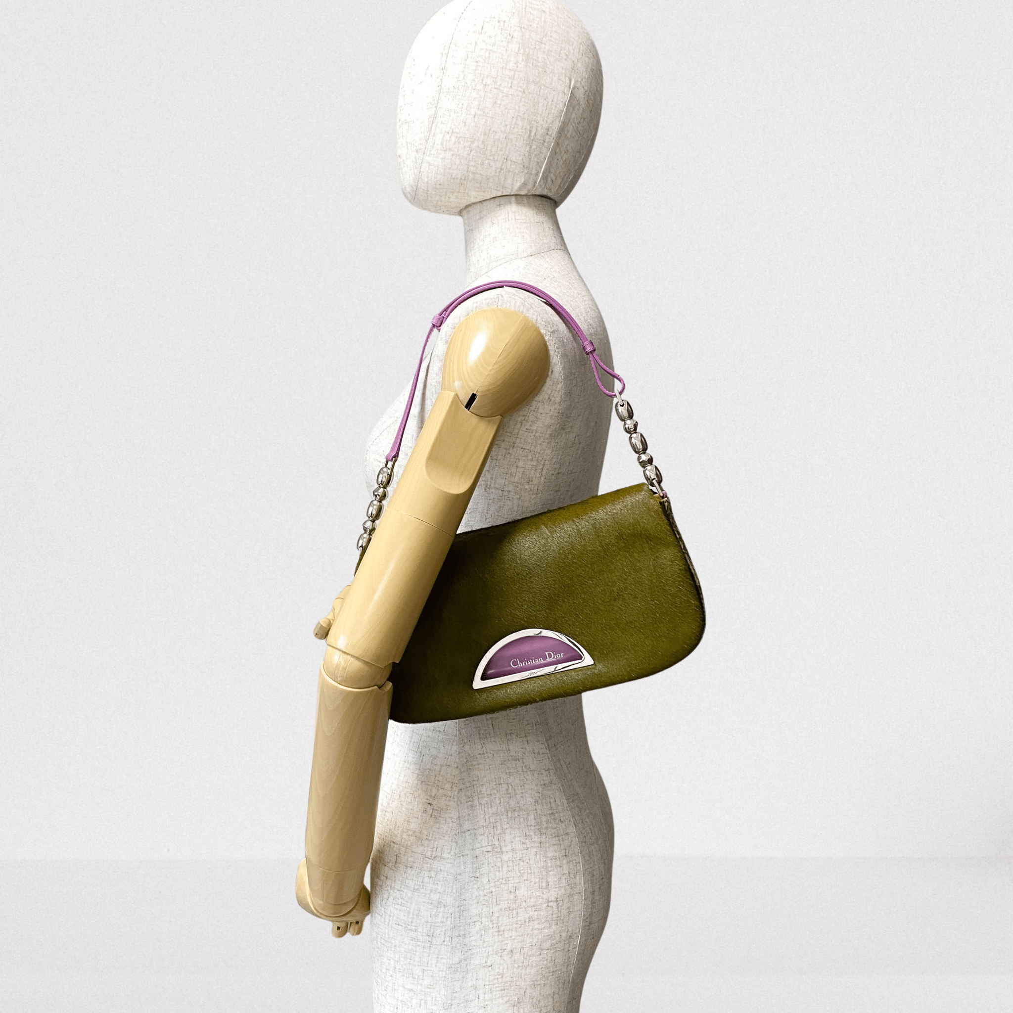 DIOR Malice Pearl Khaki Pony Hair Shoulder Bag, in , Sold by HIVE PRELOVED - Shoulder Bags, ,