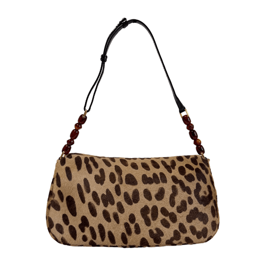 DIOR Malice Pearl Leopard Brown Leather Shoulder Bag, in , Sold by HIVE PRELOVED - Shoulder Bags, ,