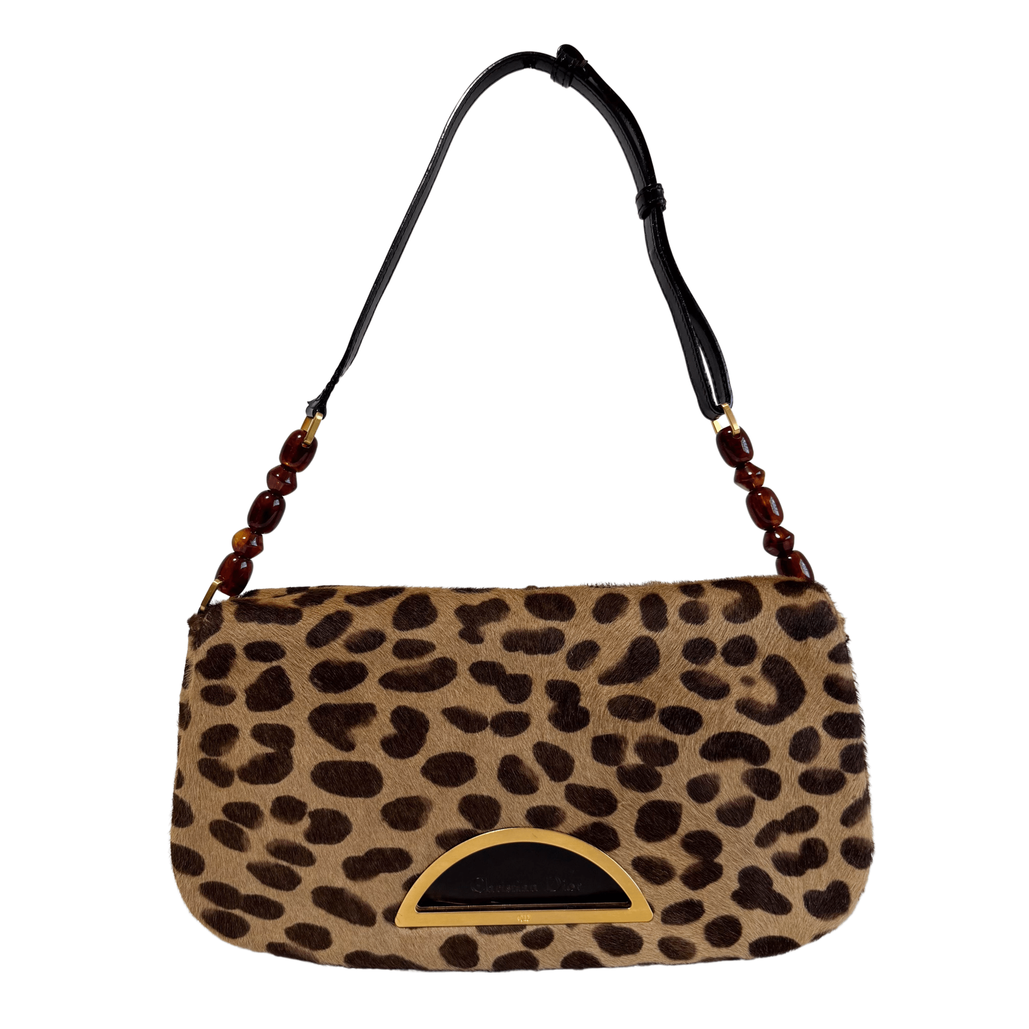 DIOR Malice Pearl Leopard Brown Leather Shoulder Bag, in , Sold by HIVE PRELOVED - Shoulder Bags, ,