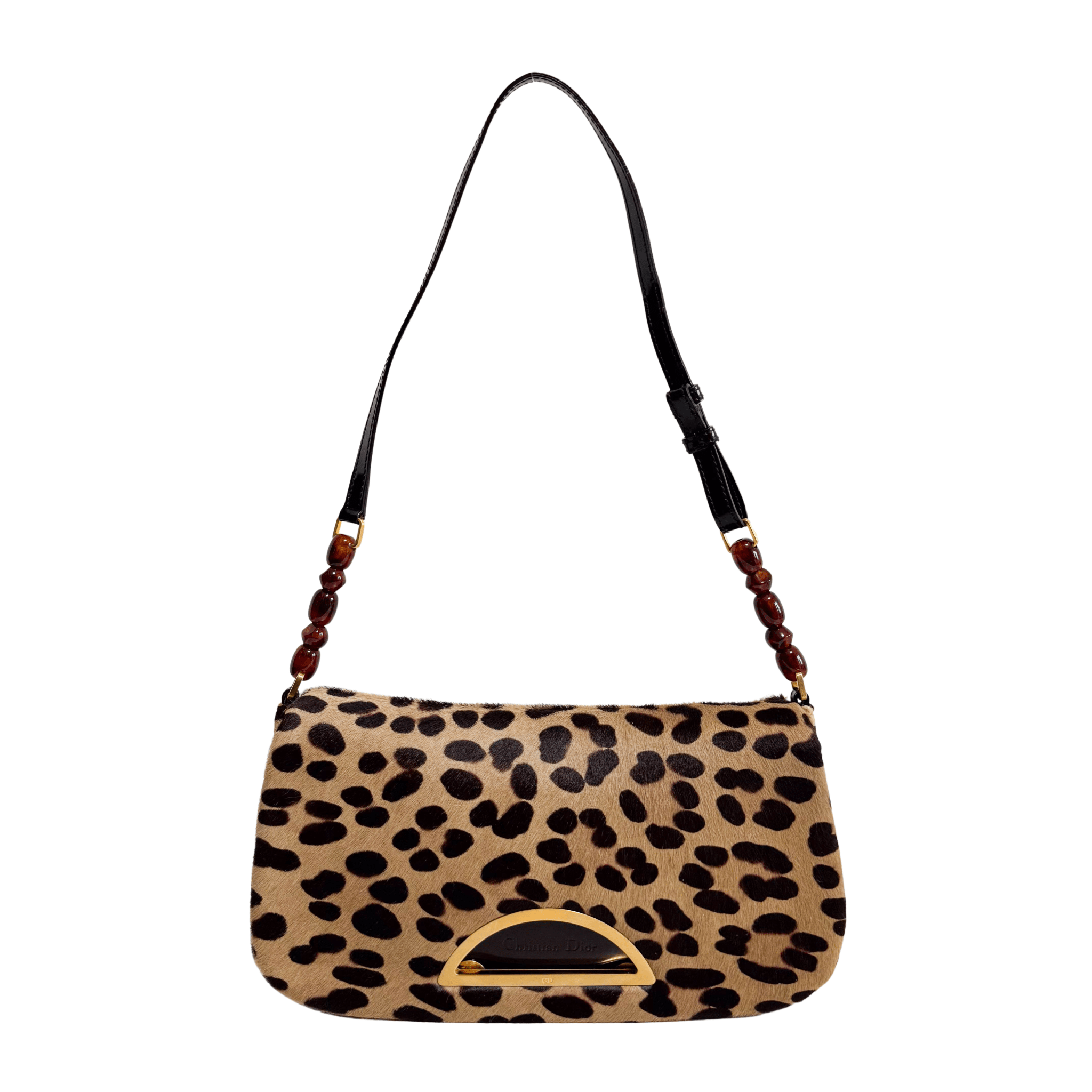 DIOR Malice Pearl Leopard Brown Leather Shoulder Bag, in , Sold by HIVE PRELOVED - Shoulder Bags, ,