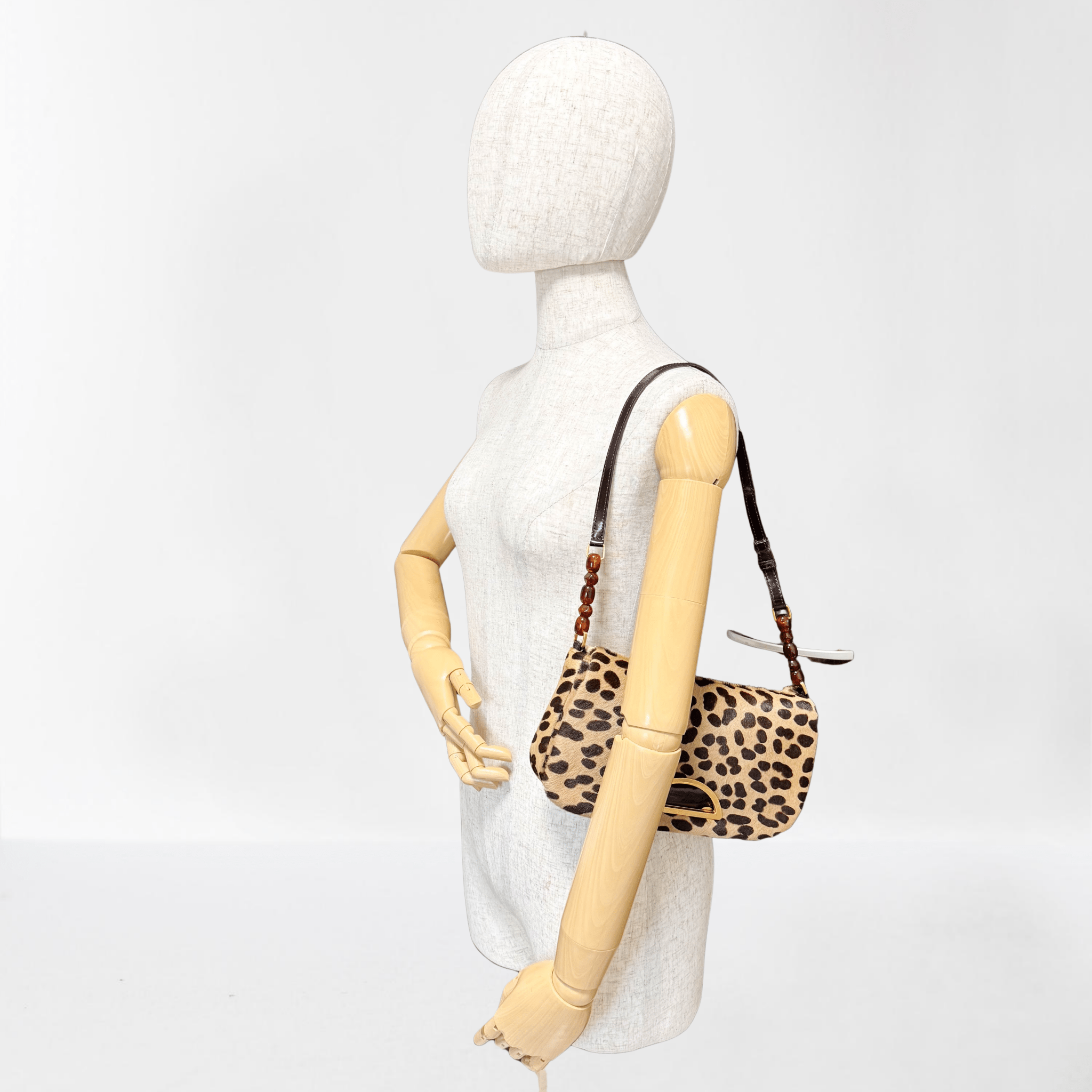 DIOR Malice Pearl Leopard Brown Leather Shoulder Bag, in , Sold by HIVE PRELOVED - Shoulder Bags, ,