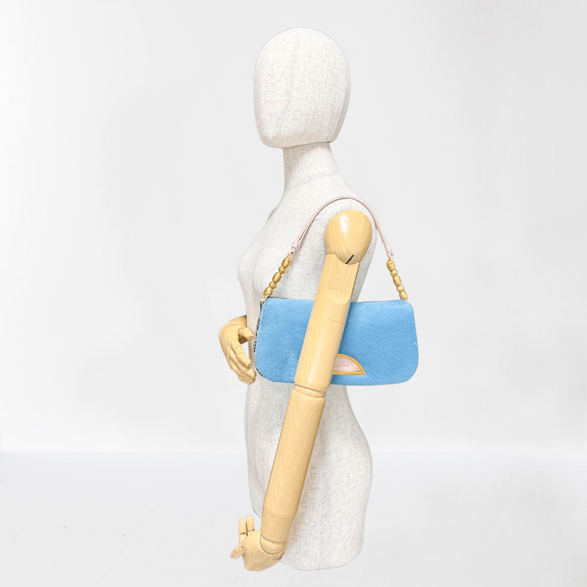 DIOR Malice Pearl Light Blue/Pink Pony Hair/Leather Shoulder Bag, in , Sold by HIVE PRELOVED - Shoulder Bags, ,