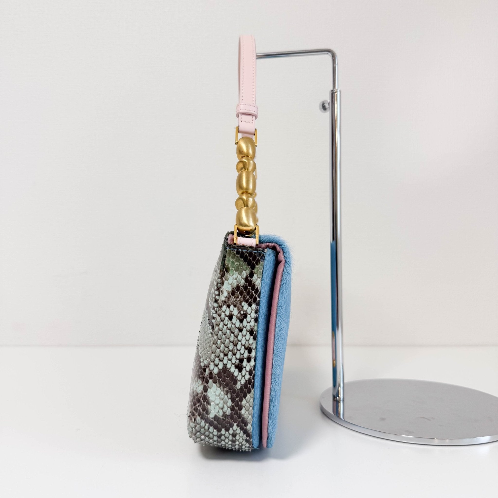 DIOR Malice Pearl Light Blue/Pink Pony Hair/Leather Shoulder Bag, in , Sold by HIVE PRELOVED - Shoulder Bags, ,