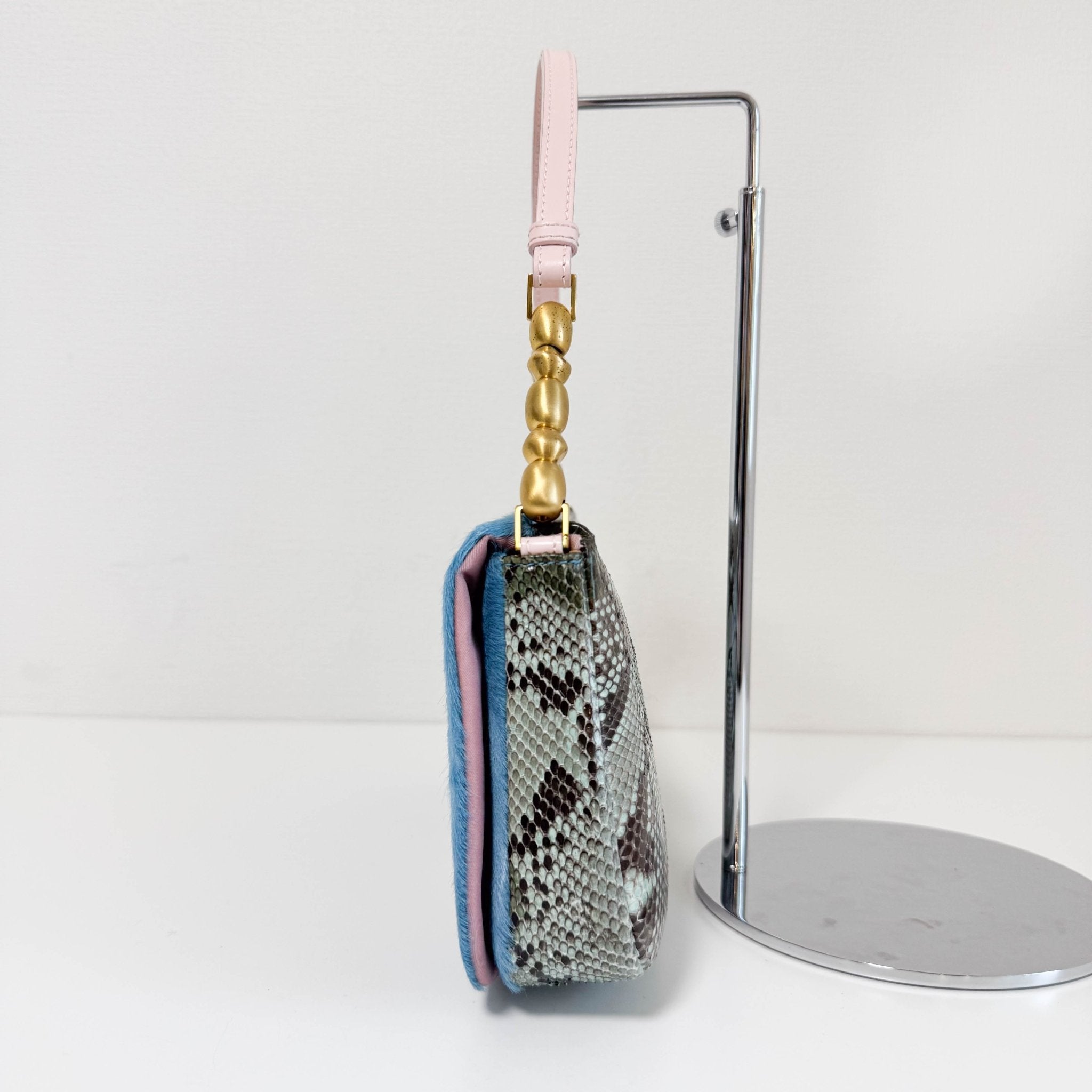 DIOR Malice Pearl Light Blue/Pink Pony Hair/Leather Shoulder Bag, in , Sold by HIVE PRELOVED - Shoulder Bags, ,