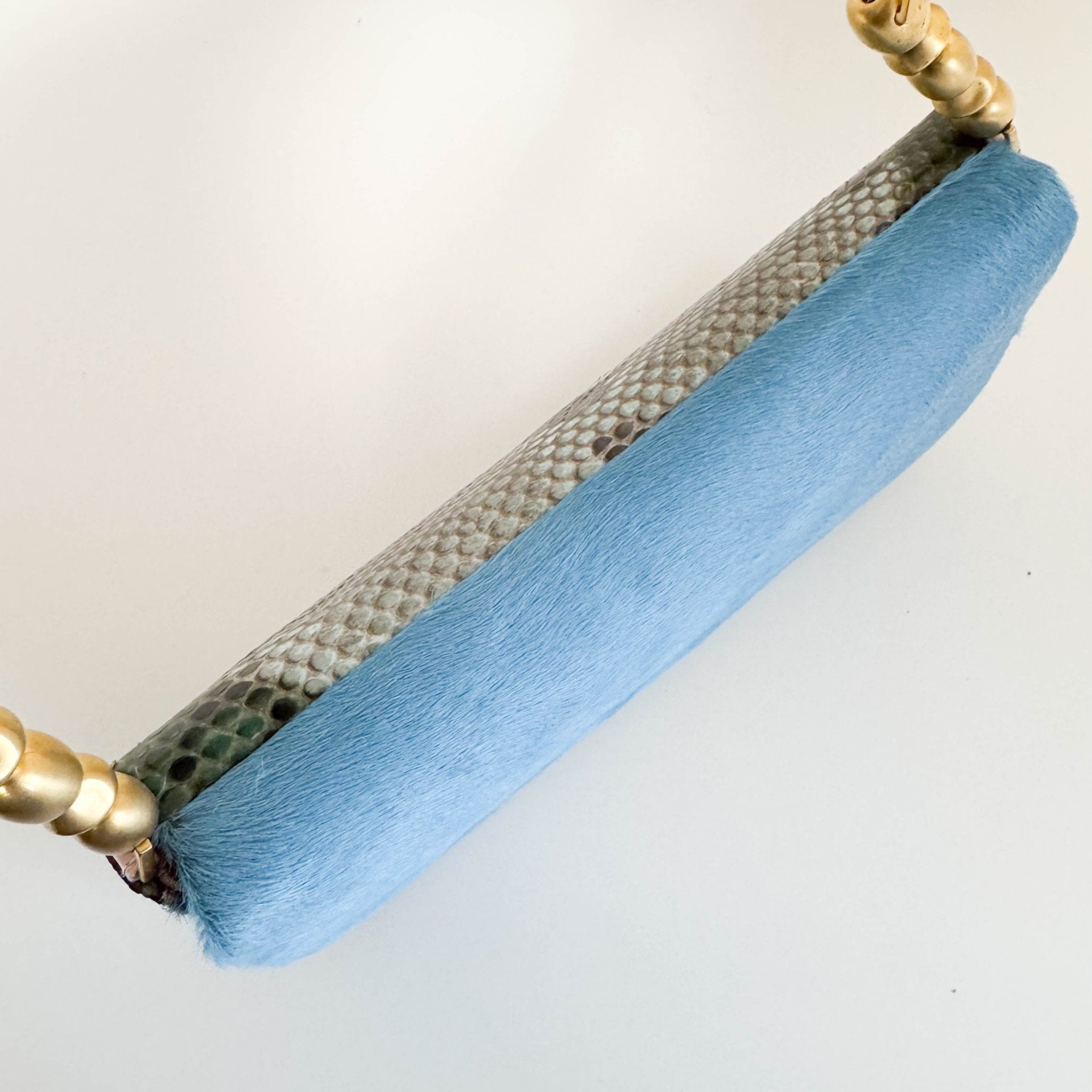 DIOR Malice Pearl Light Blue/Pink Pony Hair/Leather Shoulder Bag, in , Sold by HIVE PRELOVED - Shoulder Bags, ,