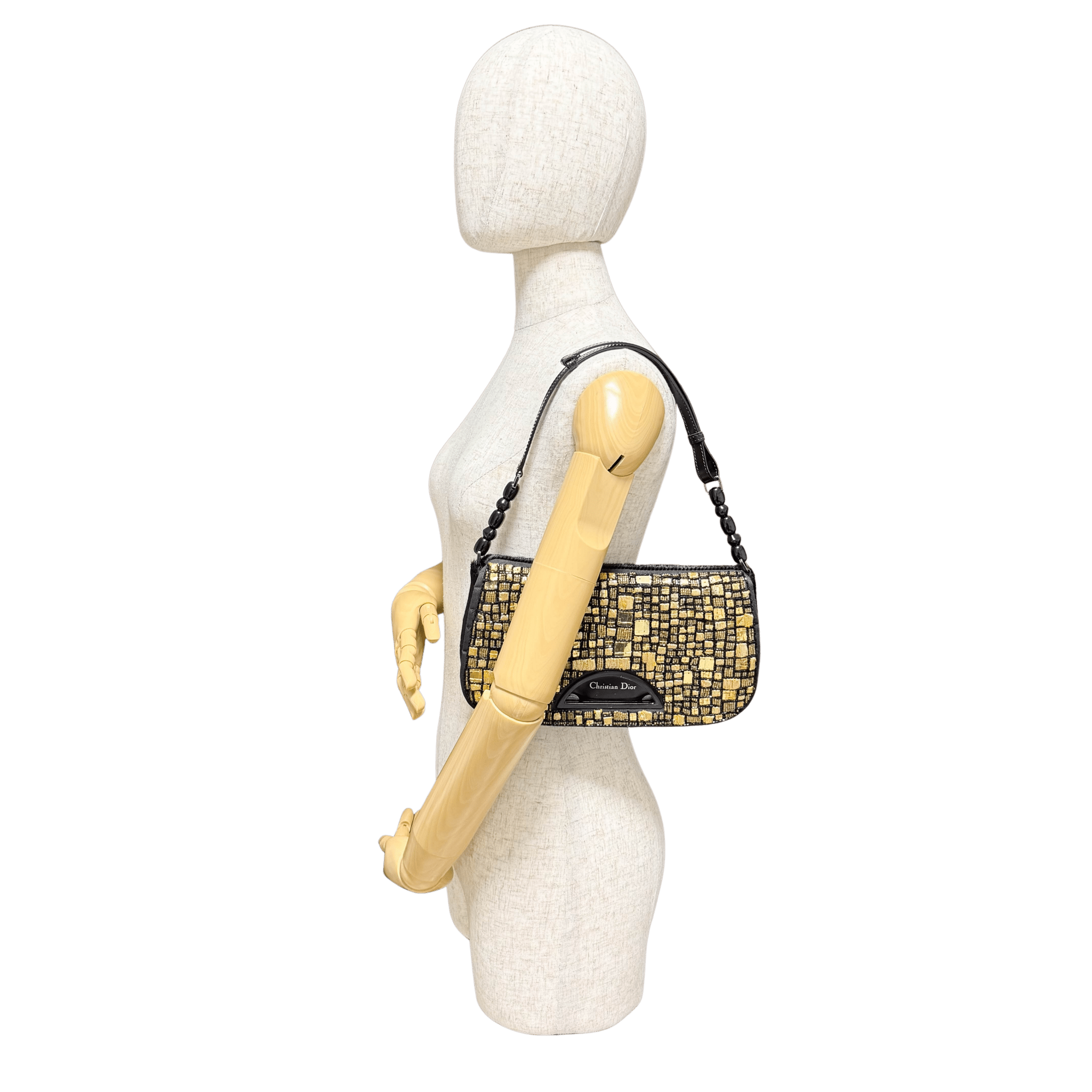 DIOR Maris Pear Black/Gold Embellished Pony Hair Shoulder Bag, in , Sold by HIVE PRELOVED - Shoulder Bags, ,