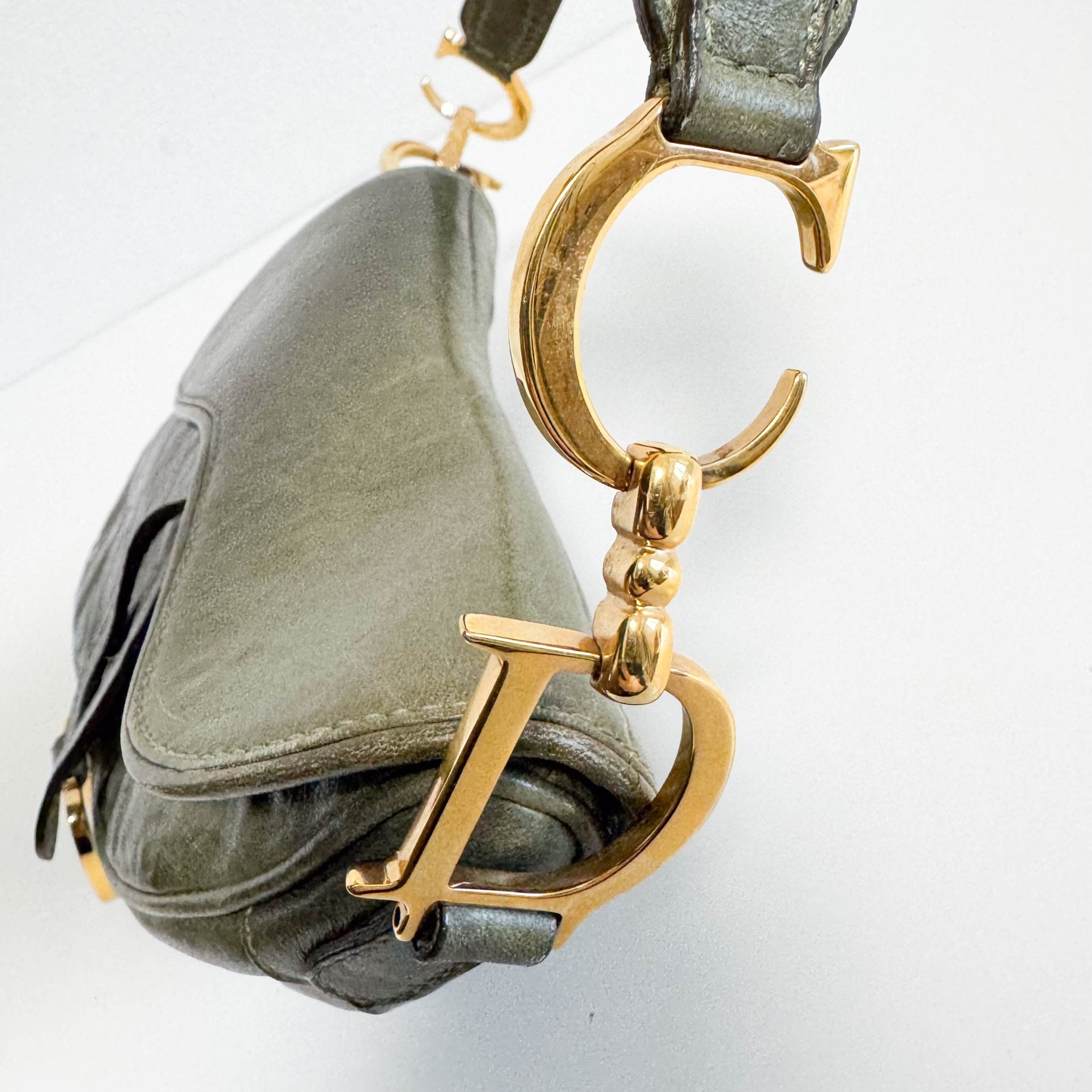 DIOR Mini Saddle Green Leather Bag, in , Sold by HIVE PRELOVED - Handle Bags, ,