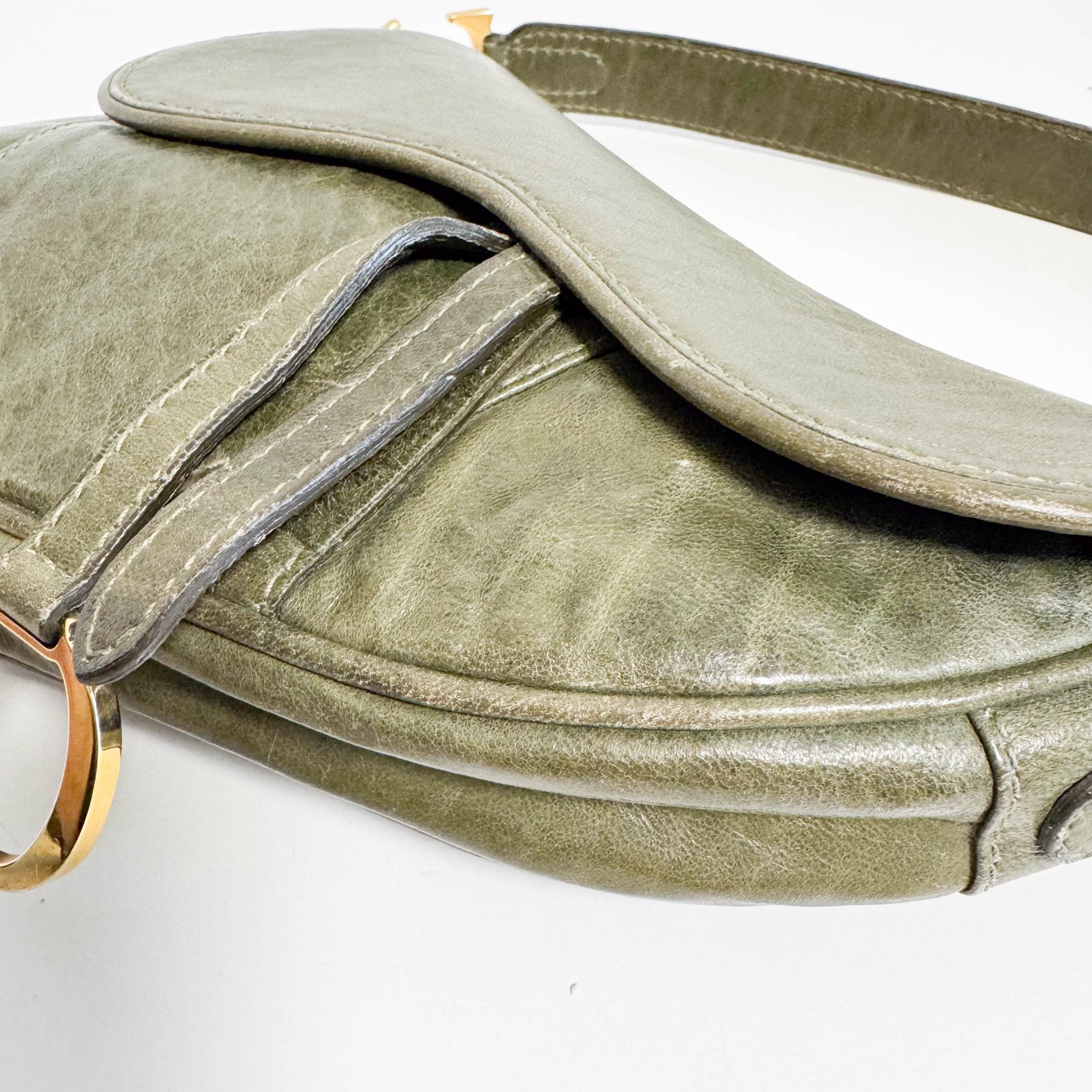DIOR Mini Saddle Green Leather Bag, in , Sold by HIVE PRELOVED - Handle Bags, ,