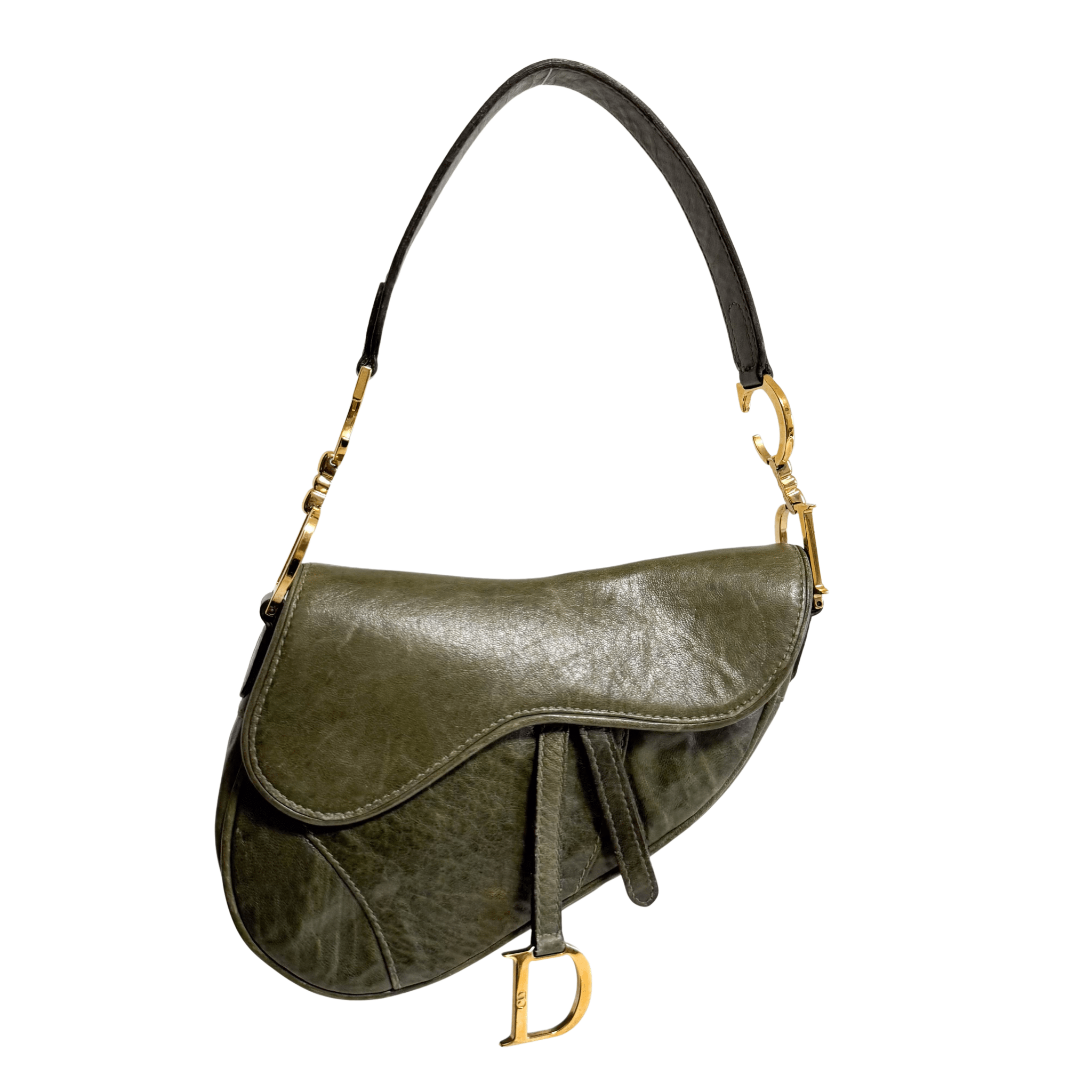 DIOR Mini Saddle Green Leather Bag, in , Sold by HIVE PRELOVED - Handle Bags, ,