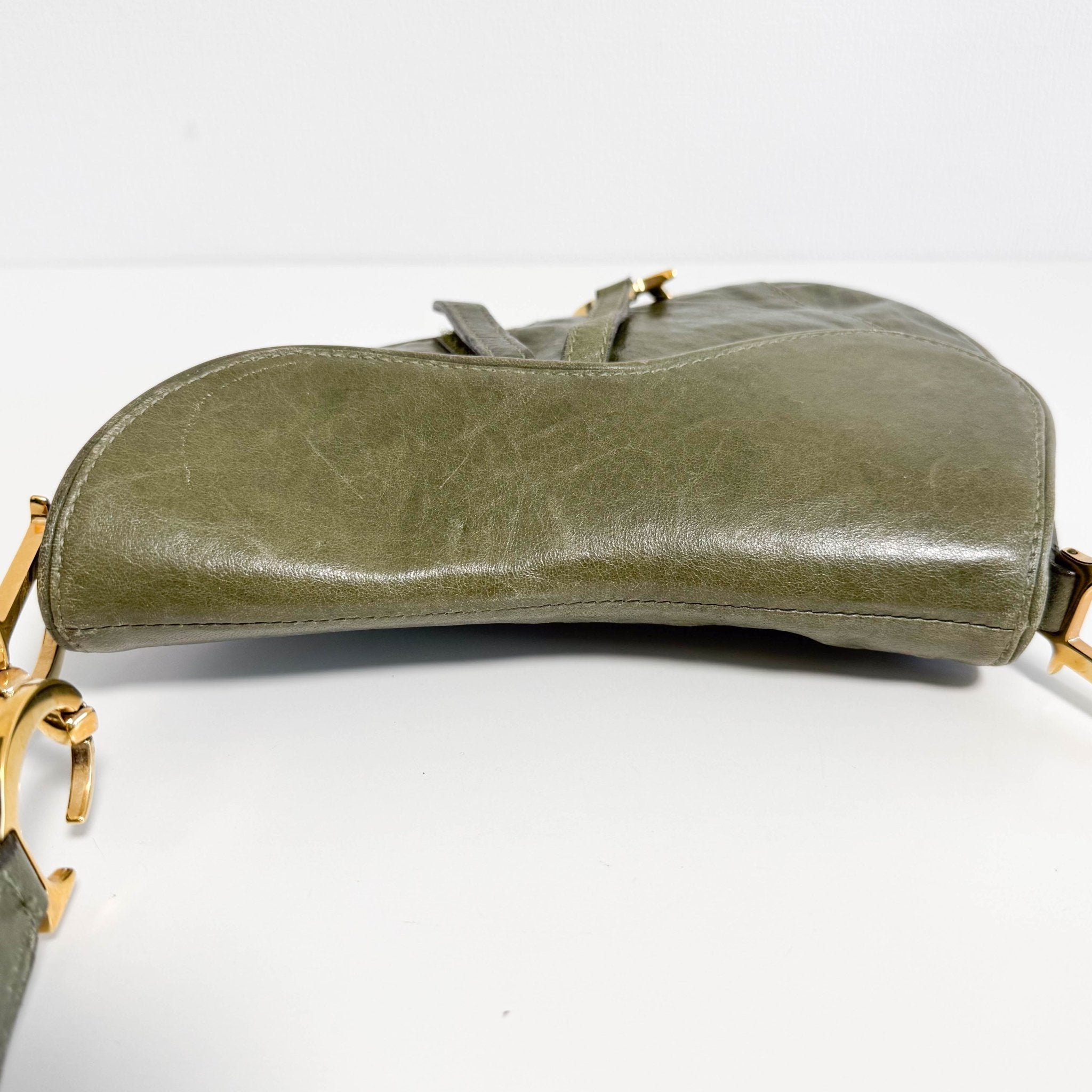 DIOR Mini Saddle Green Leather Bag, in , Sold by HIVE PRELOVED - Handle Bags, ,