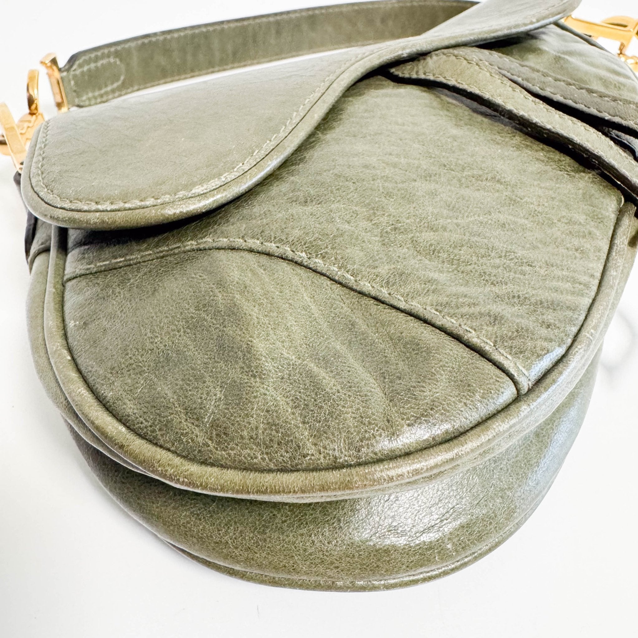 DIOR Mini Saddle Green Leather Bag, in , Sold by HIVE PRELOVED - Handle Bags, ,