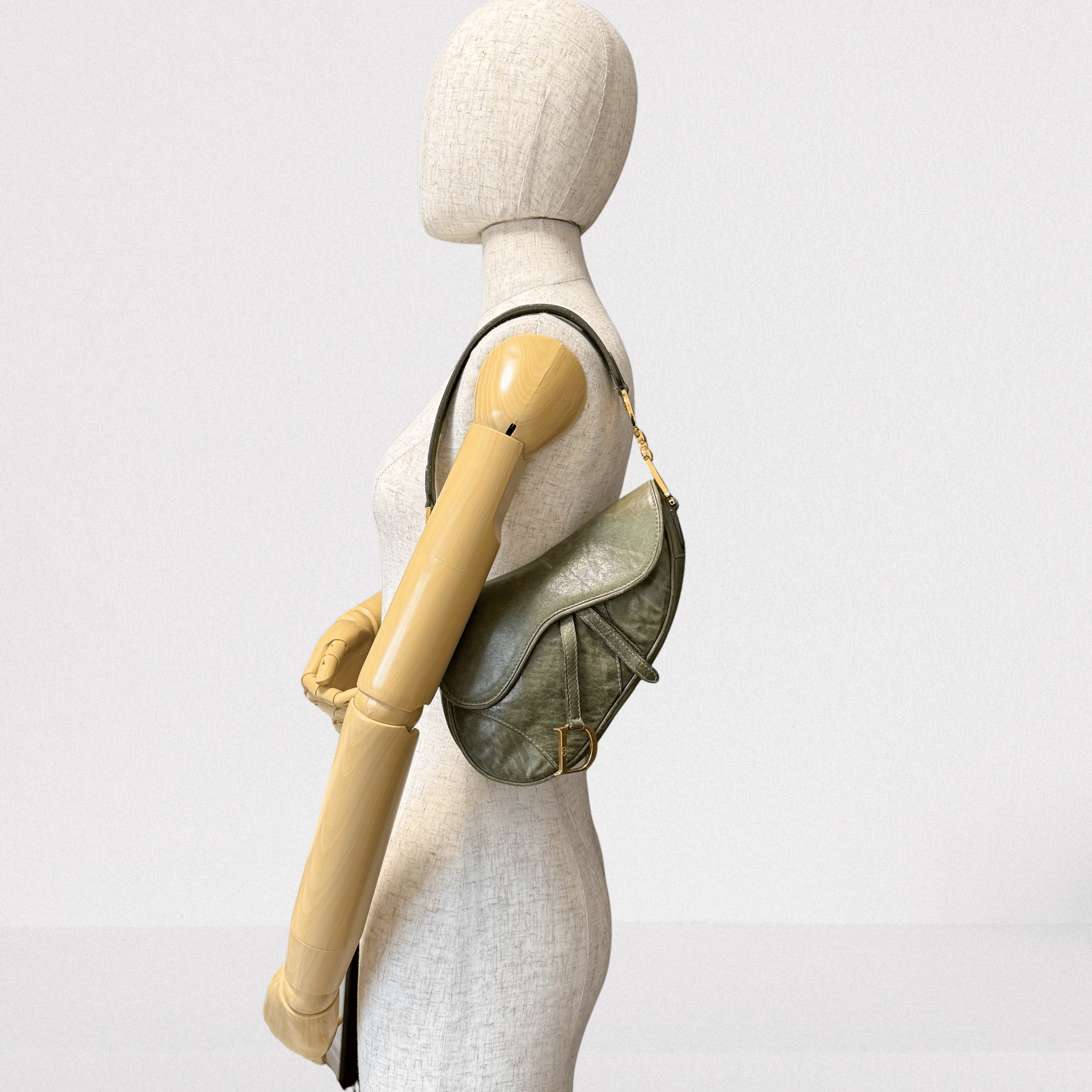 DIOR Mini Saddle Green Leather Bag, in , Sold by HIVE PRELOVED - Handle Bags, ,