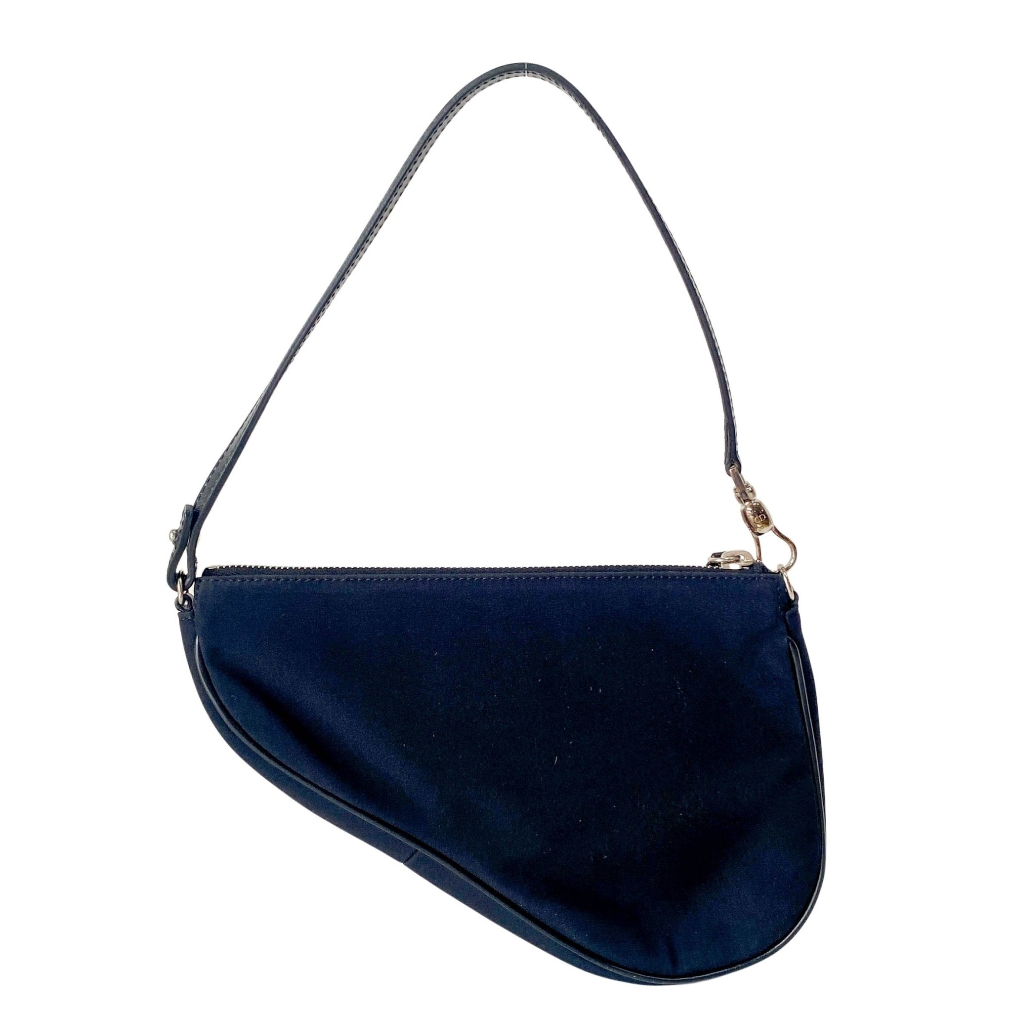 DIOR Mini Saddle Limited Edition Red Rose in Black Satin Shoulder Bag, in , Sold by HIVE PRELOVED - Handle Bags, Pouches, Shoulder Bags