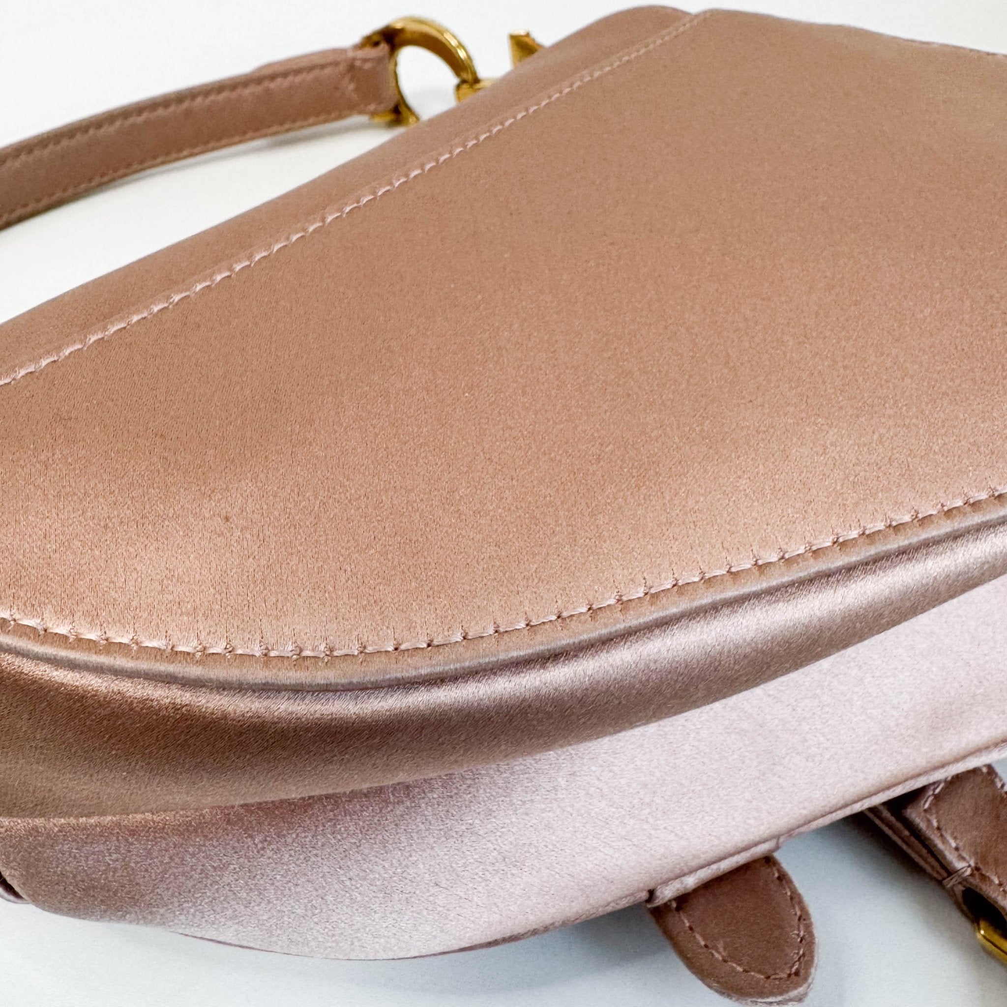 DIOR Mini Saddle Pink Satin Shoulder Bag with Rhinestone Hardware, in , Sold by HIVE PRELOVED - Handle Bags, ,