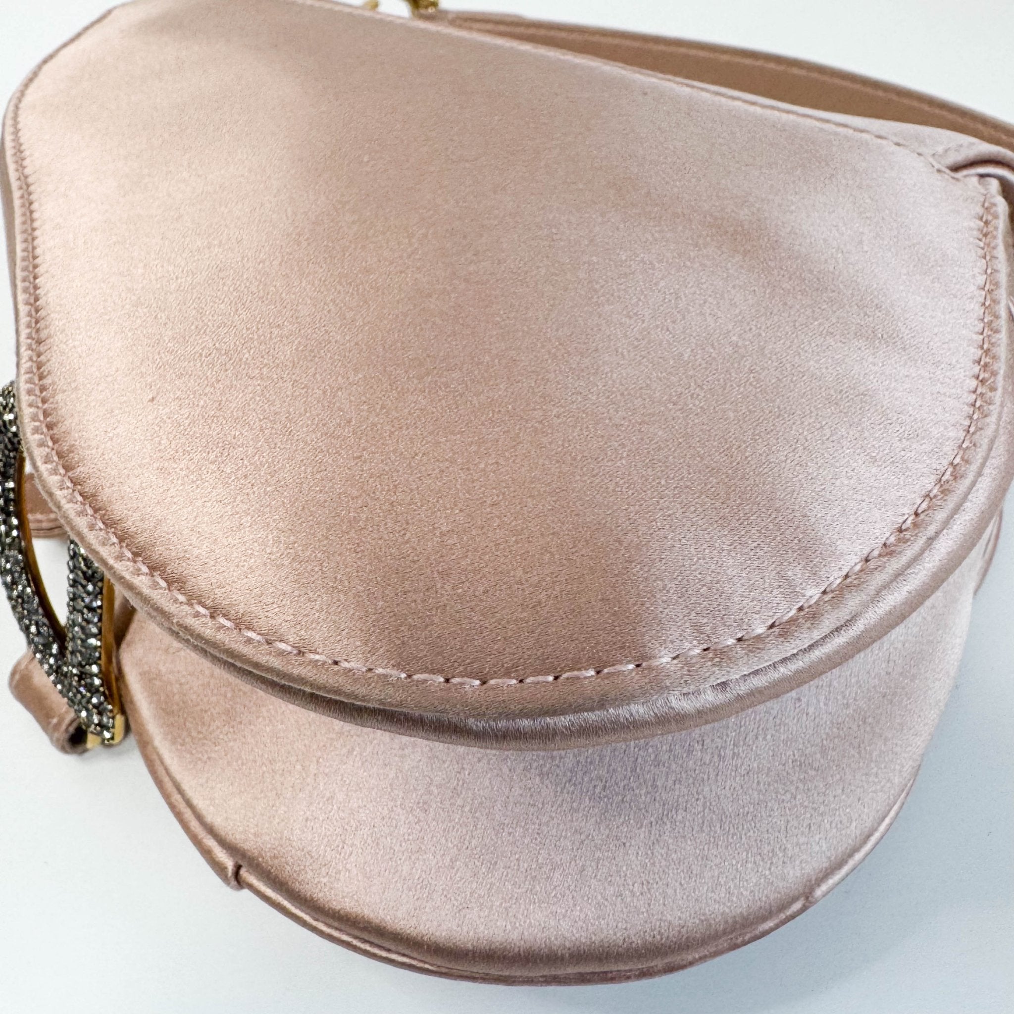 DIOR Mini Saddle Pink Satin Shoulder Bag with Rhinestone Hardware, in , Sold by HIVE PRELOVED - Handle Bags, ,