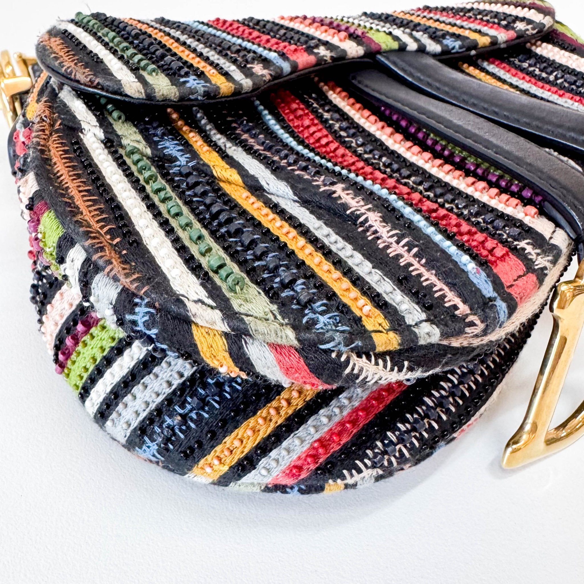 DIOR Multi - colour Beaded Mini Saddle, in , Sold by HIVE PRELOVED - Handle Bags, Shoulder Bags,