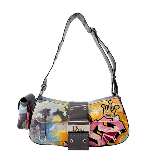 DIOR Multi - colour Graffiti "Kaos" 2000s Shoulder Bag, in , Sold by HIVE PRELOVED - Shoulder Bags, ,