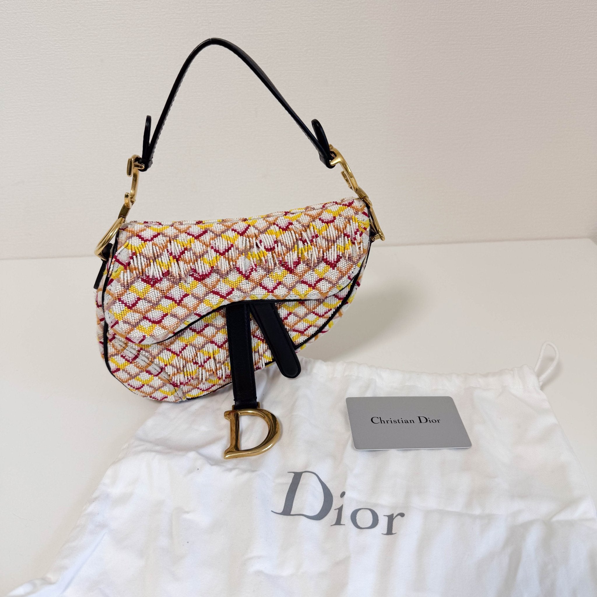 DIOR Multicolor Beaded Tassel Mini Saddle Bag, in , Sold by HIVE PRELOVED - Handle Bags, ,