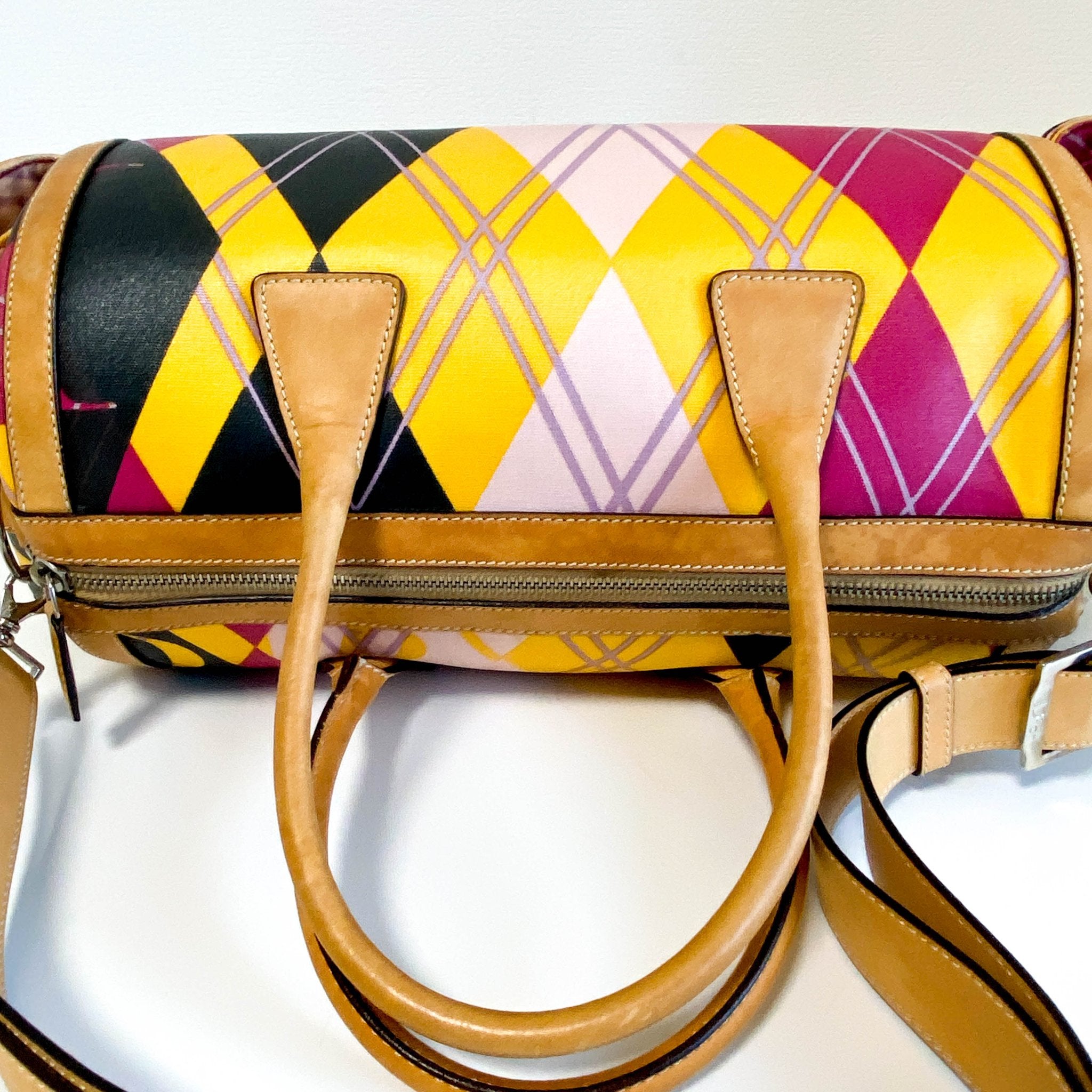 DIOR Multicolor Printed Coated Canvas and Leather Argyle Bag, in , Sold by HIVE PRELOVED - Handle Bags, ,