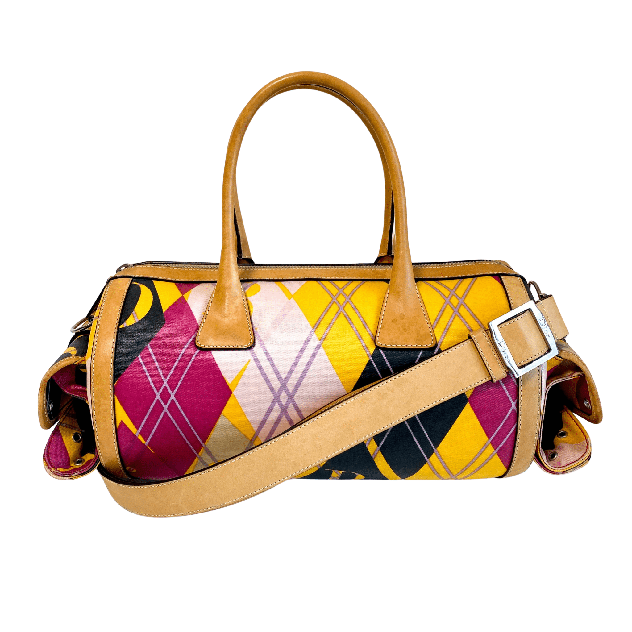 DIOR Multicolor Printed Coated Canvas and Leather Argyle Bag, in , Sold by HIVE PRELOVED - Handle Bags, ,