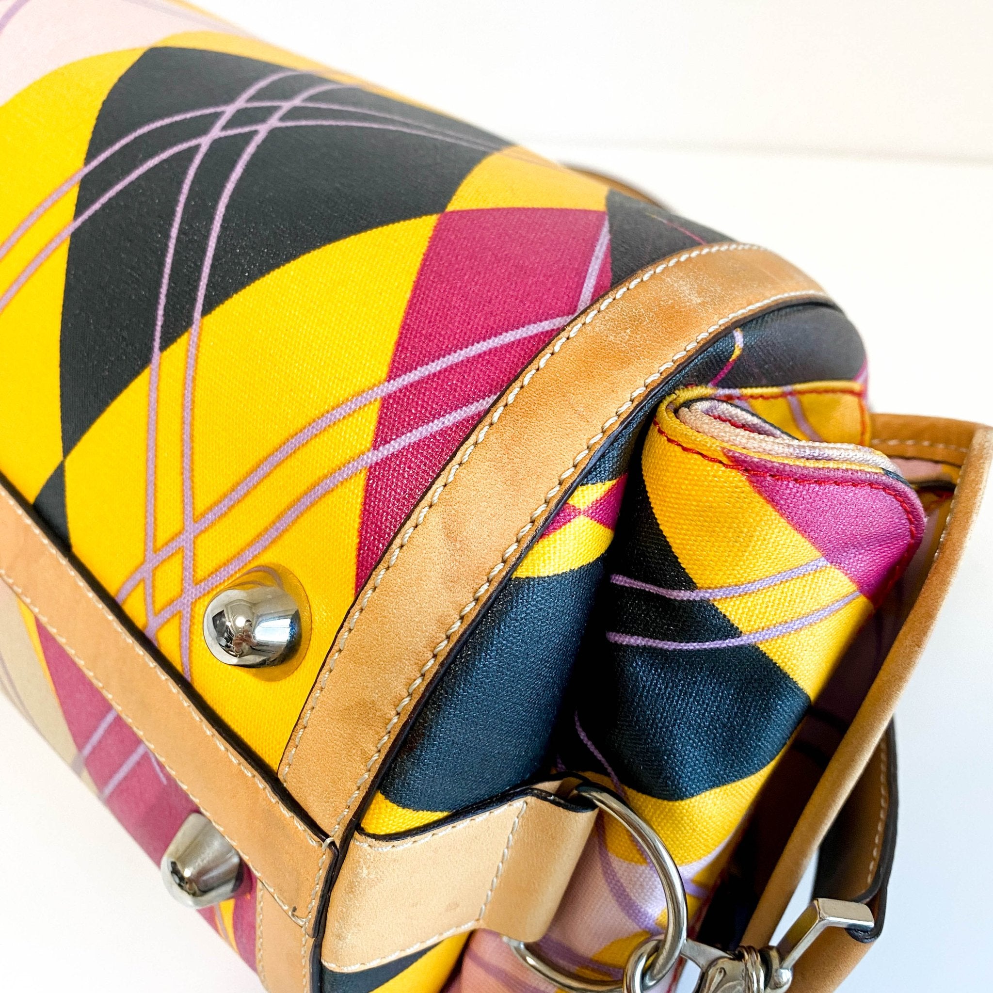 DIOR Multicolor Printed Coated Canvas and Leather Argyle Bag, in , Sold by HIVE PRELOVED - Handle Bags, ,
