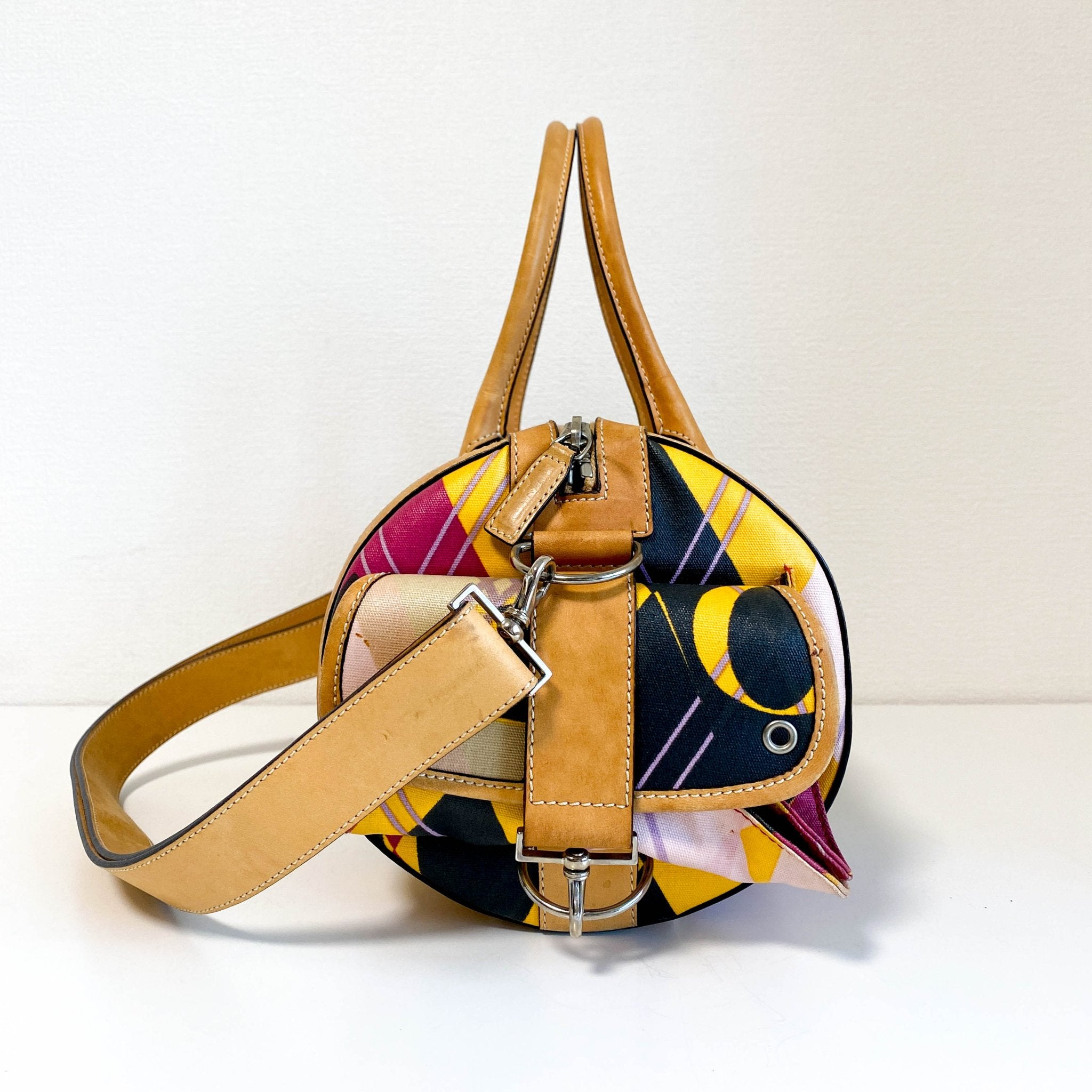 DIOR Multicolor Printed Coated Canvas and Leather Argyle Bag, in , Sold by HIVE PRELOVED - Handle Bags, ,