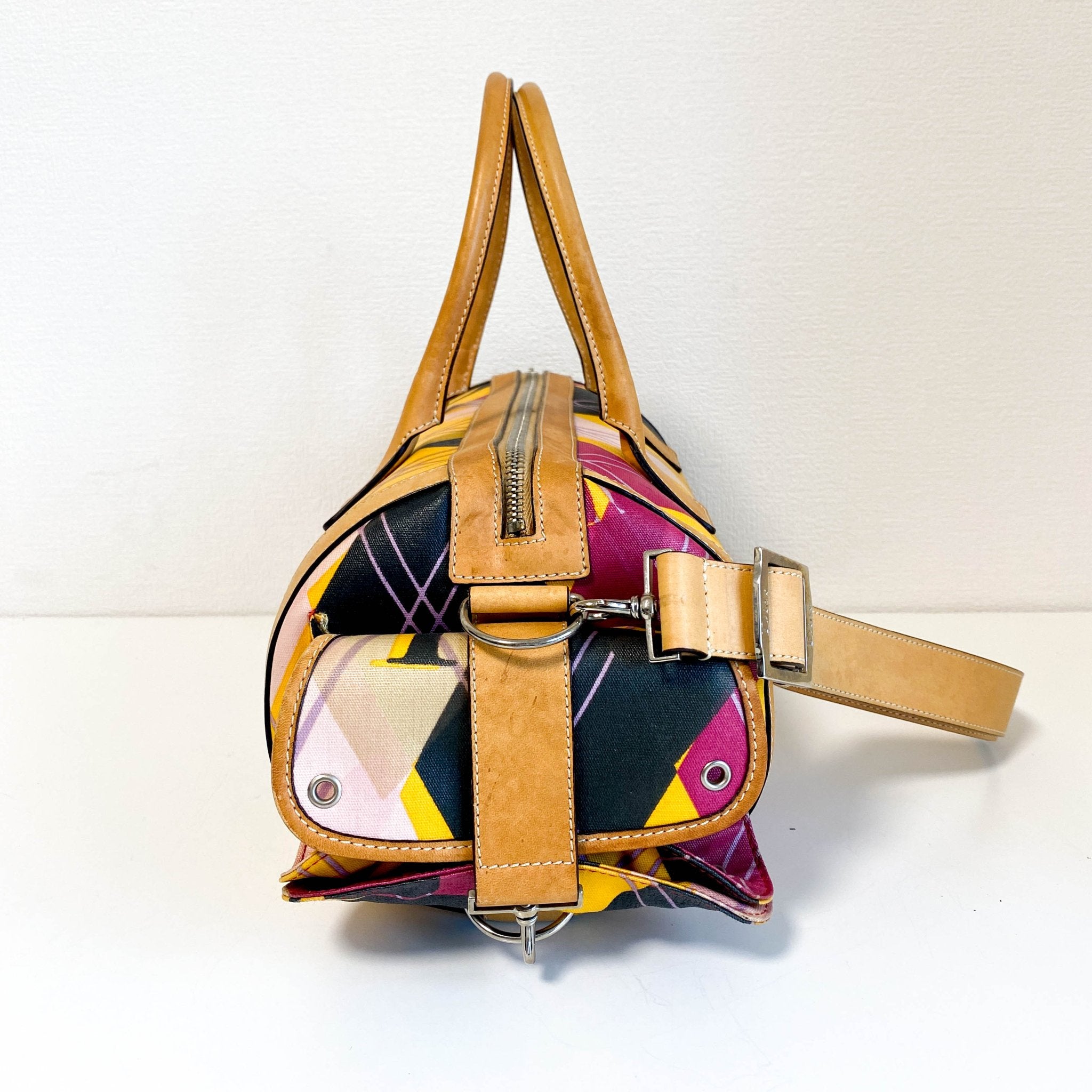 DIOR Multicolor Printed Coated Canvas and Leather Argyle Bag, in , Sold by HIVE PRELOVED - Handle Bags, ,
