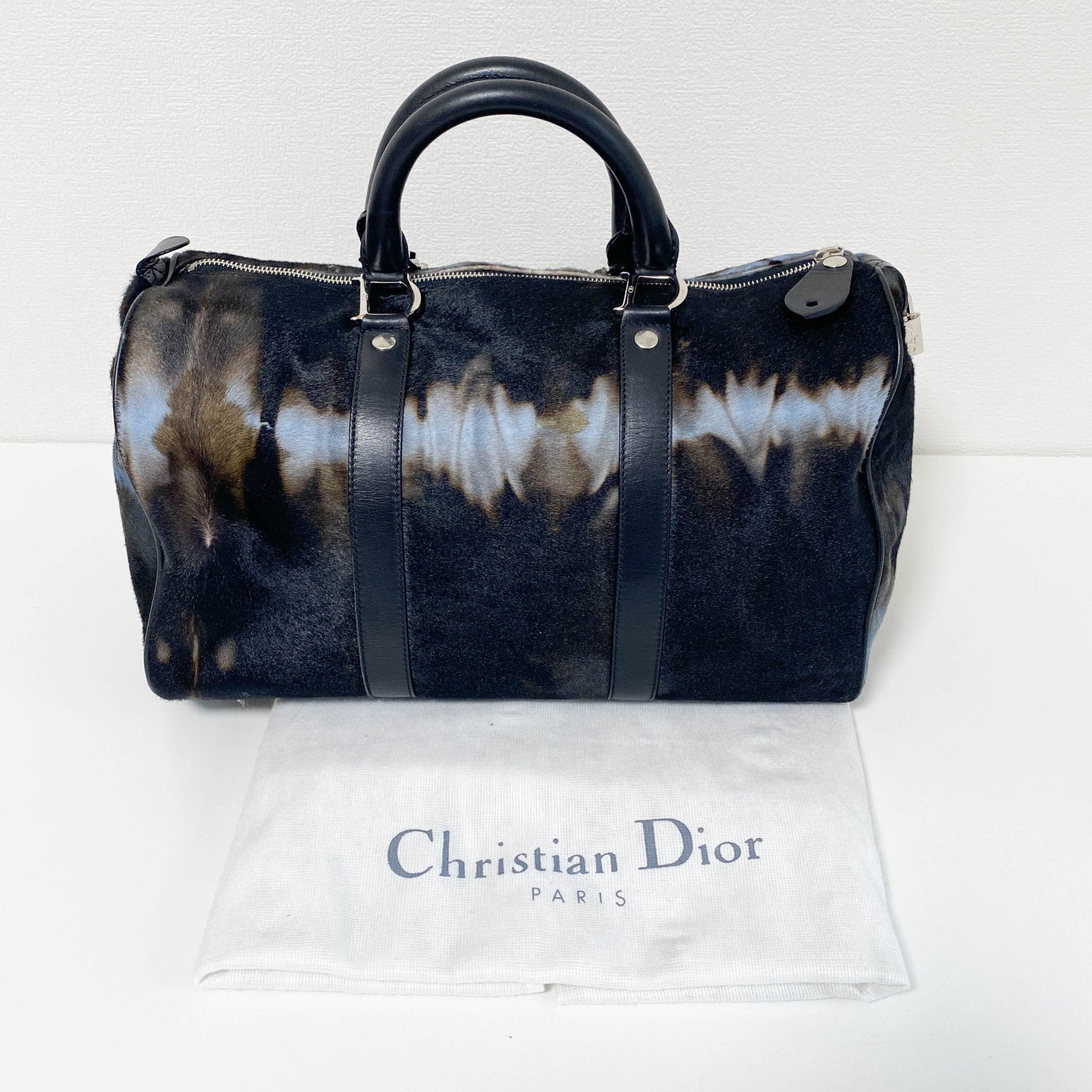 DIOR Pony Hair Brown/Blue Bowling Bag, in , Sold by HIVE PRELOVED - Handle Bags, ,