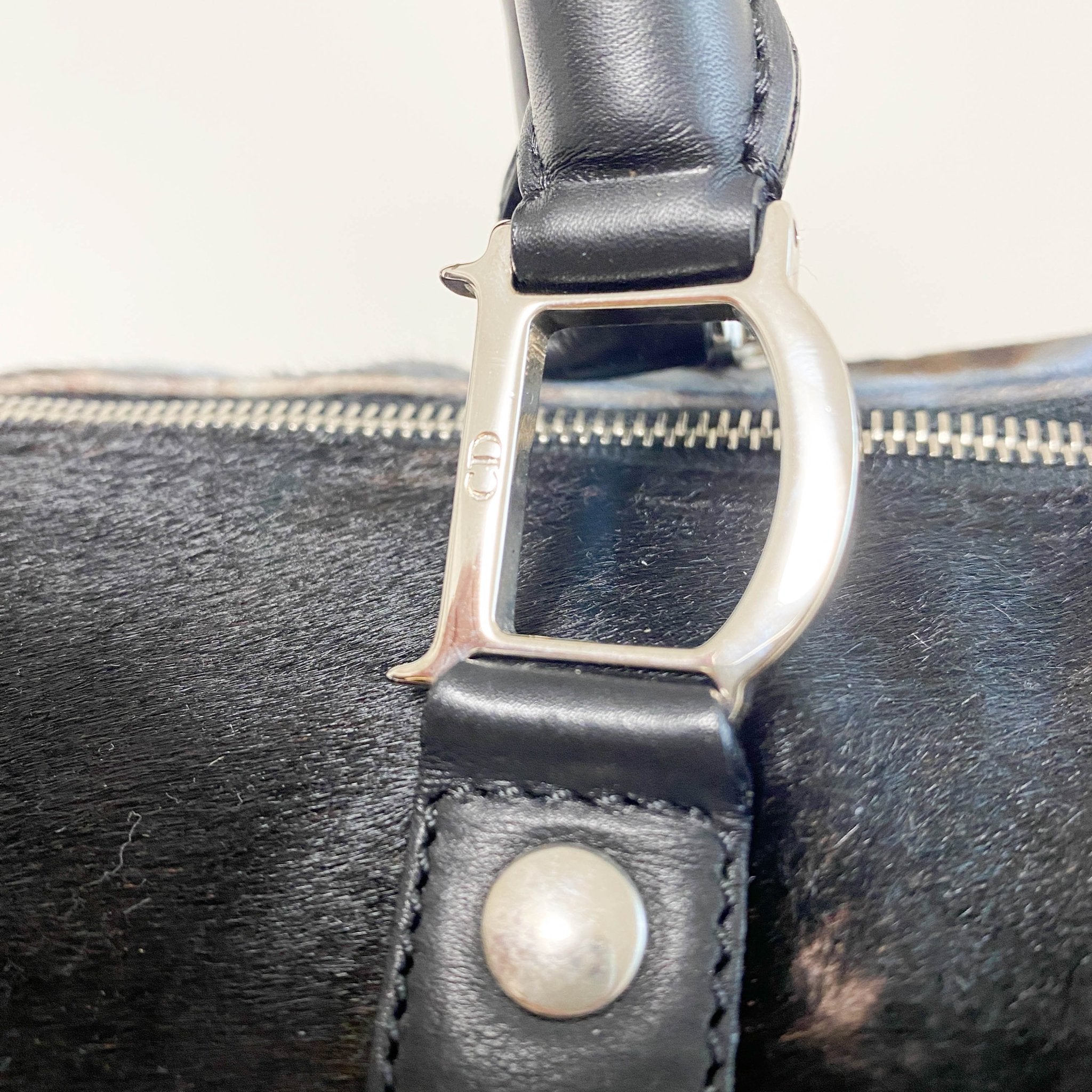 DIOR Pony Hair Brown/Blue Bowling Bag, in , Sold by HIVE PRELOVED - Handle Bags, ,