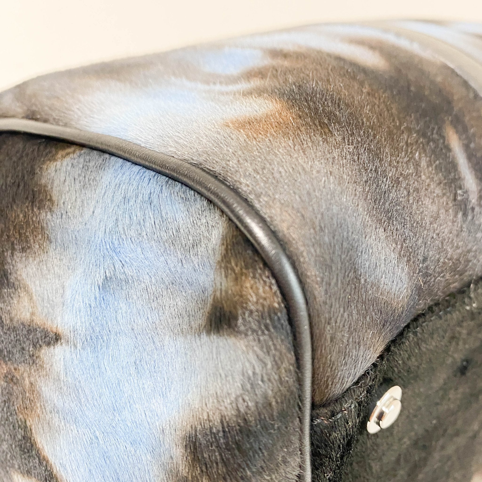 DIOR Pony Hair Brown/Blue Bowling Bag, in , Sold by HIVE PRELOVED - Handle Bags, ,