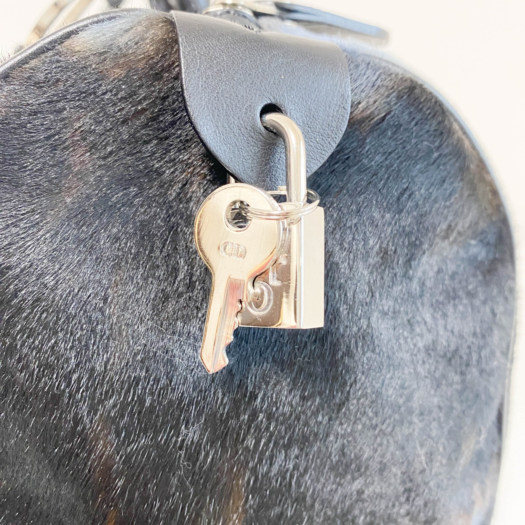 DIOR Pony Hair Brown/Blue Bowling Bag, in , Sold by HIVE PRELOVED - Handle Bags, ,