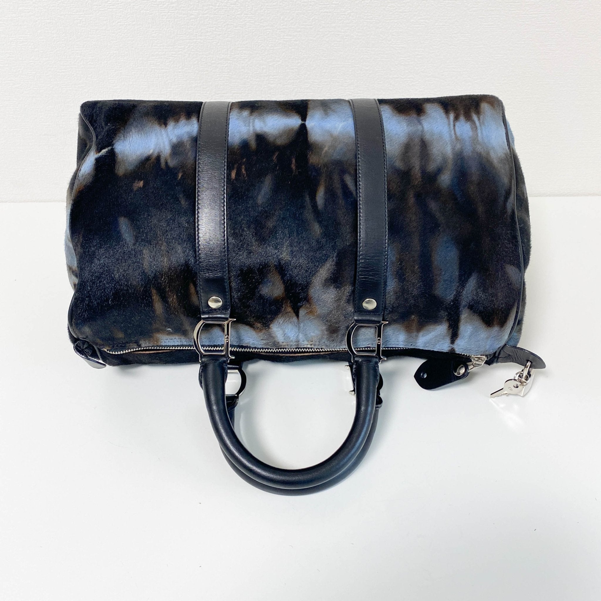 DIOR Pony Hair Brown/Blue Bowling Bag, in , Sold by HIVE PRELOVED - Handle Bags, ,