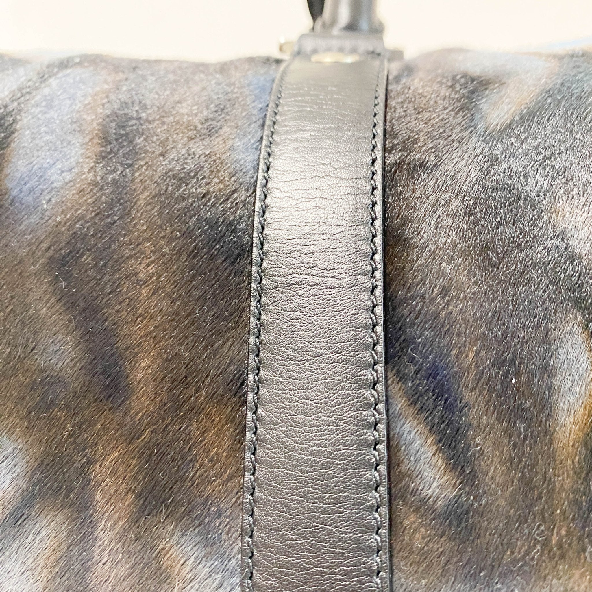DIOR Pony Hair Brown/Blue Bowling Bag, in , Sold by HIVE PRELOVED - Handle Bags, ,