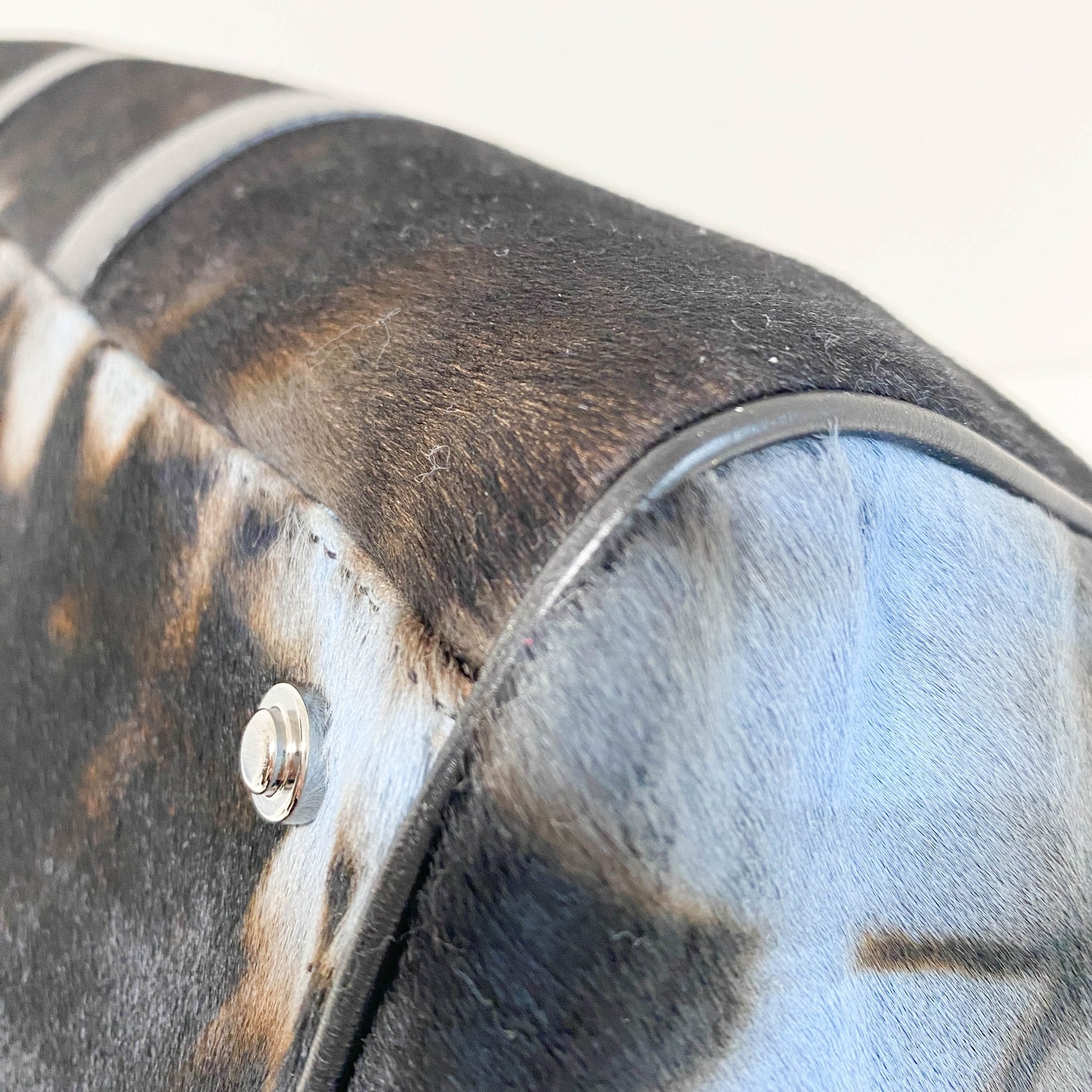 DIOR Pony Hair Brown/Blue Bowling Bag, in , Sold by HIVE PRELOVED - Handle Bags, ,